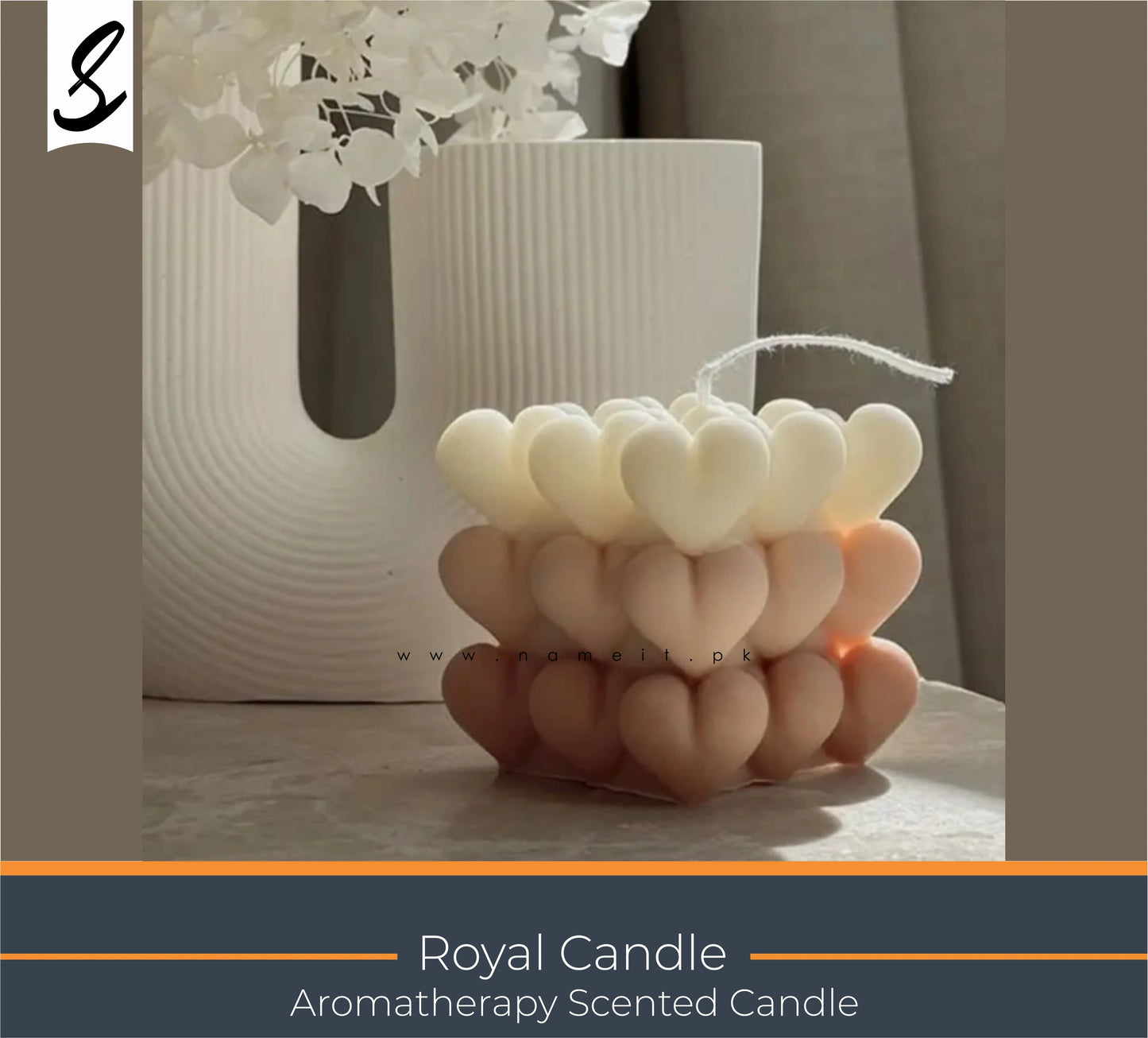 Candle, Heart-Shaped Scented Candle – Romantic Wedding Gift & Elegant Home Décor Accent