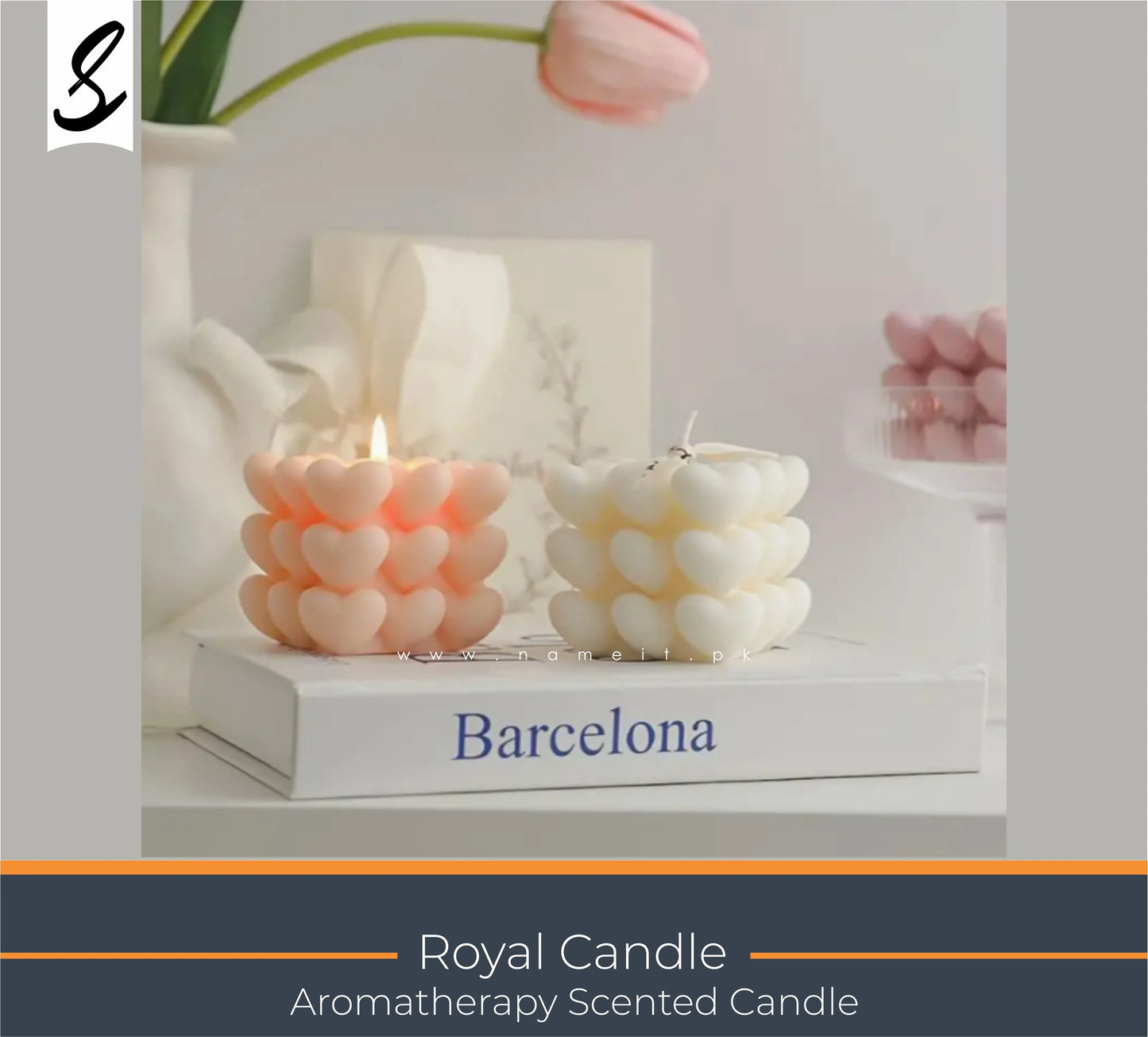 Candle, Heart-Shaped Scented Candle – Romantic Wedding Gift & Elegant Home Décor Accent