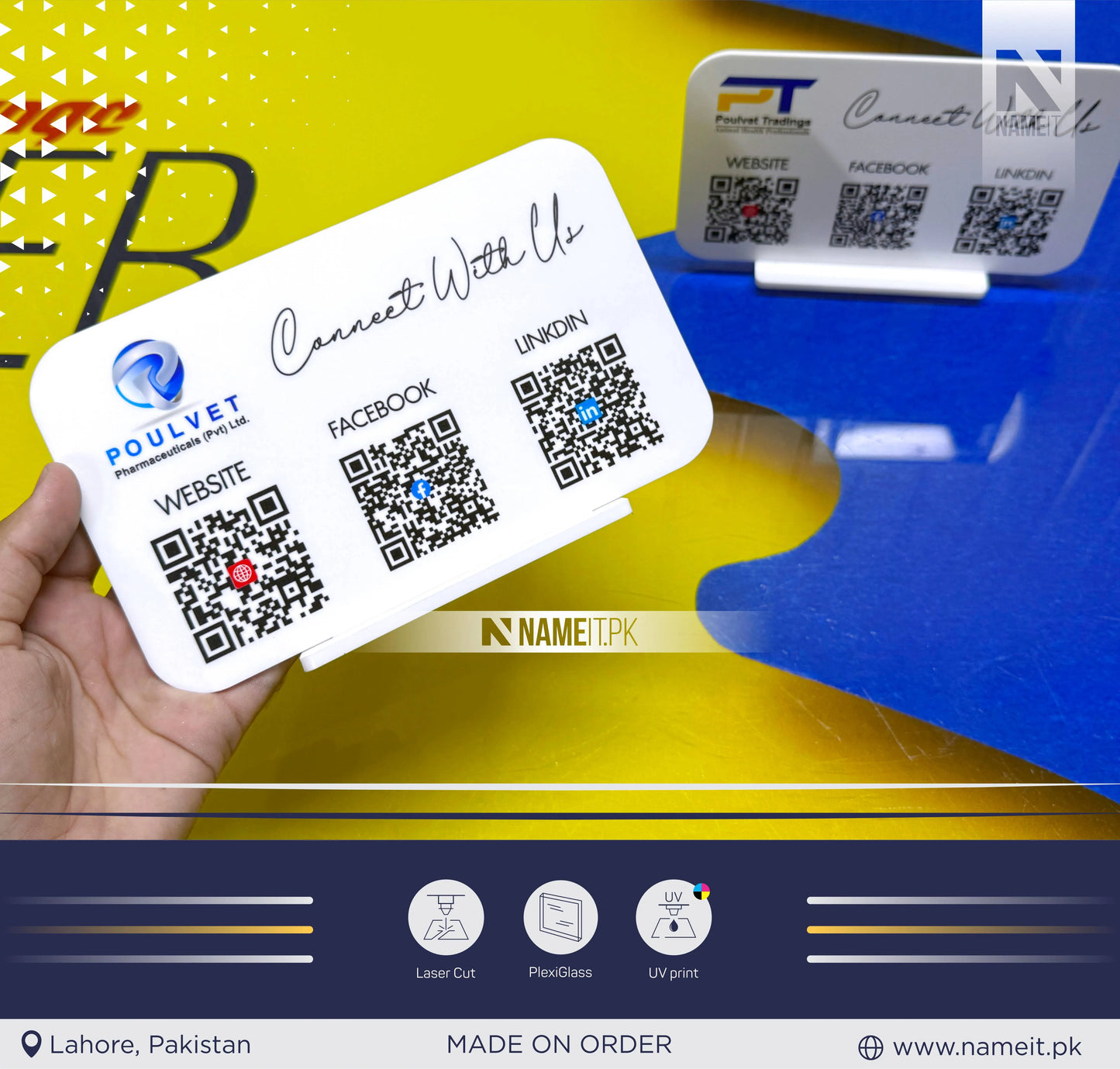Table QR code Business Social Media Sign | Payment Sign | Custom Logo Sign | Payment Method and Social Media Sign