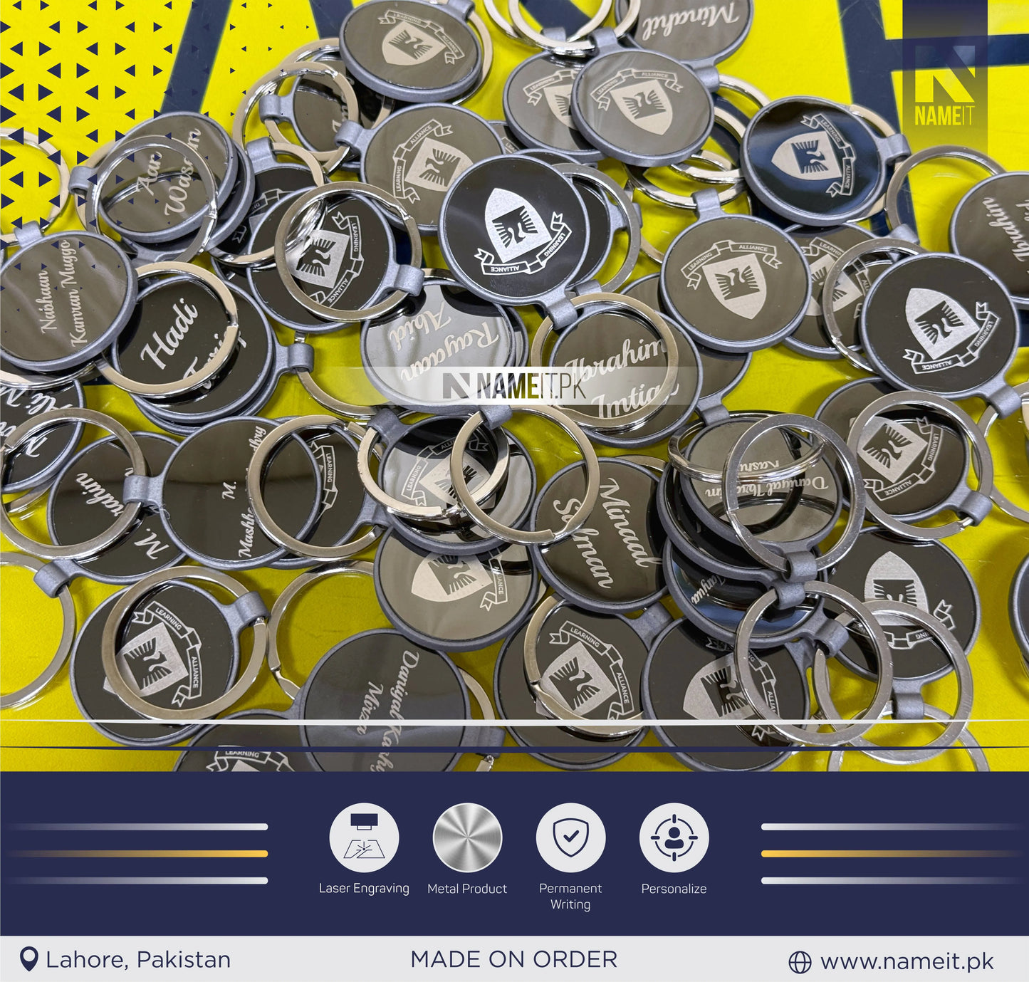 Personalized Imported Metal Keychain, Business Logo, Name, Custom Marketing Business Merchandise,