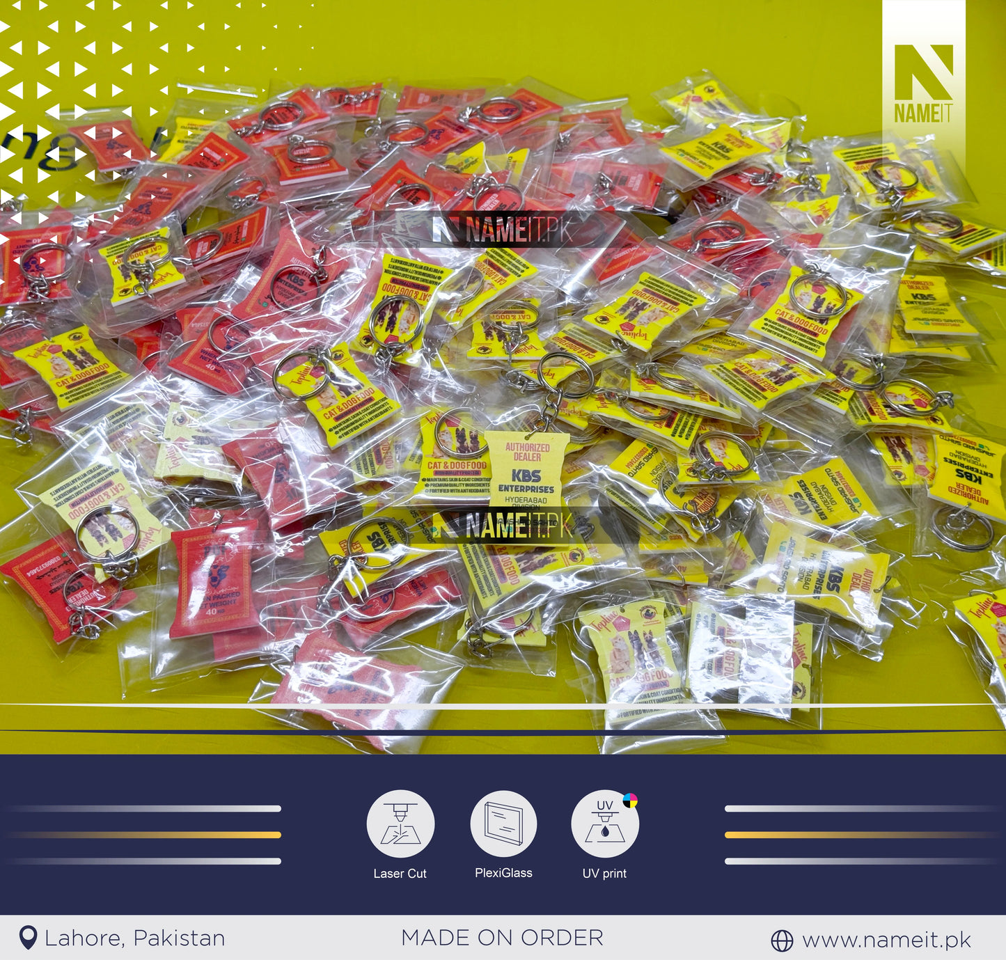 Personalized Acrylic Pet Brands Keychain | For Your Company | Promotional Purposes | Pet Litter Brand, Pet Food Brand Advertising, Pet Show Gifting Promotional item