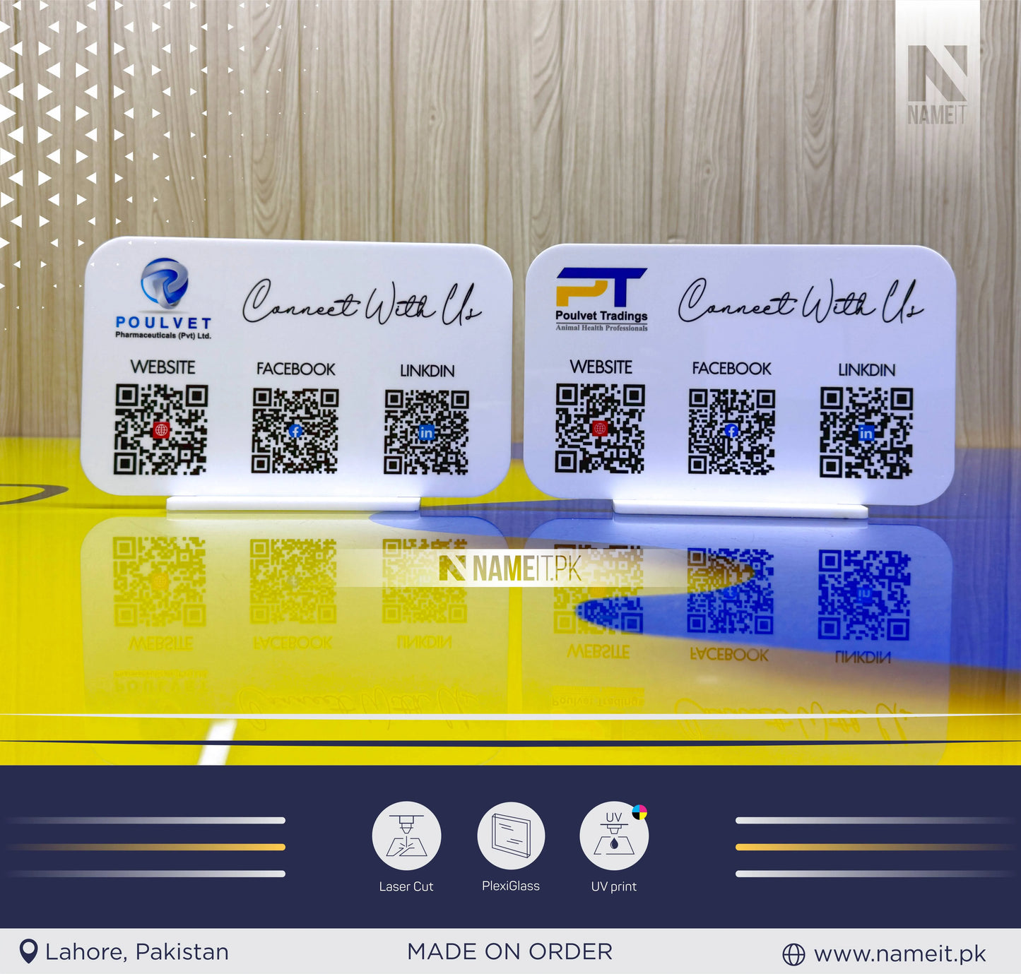 Table QR code Business Social Media Sign | Payment Sign | Custom Logo Sign | Payment Method and Social Media Sign
