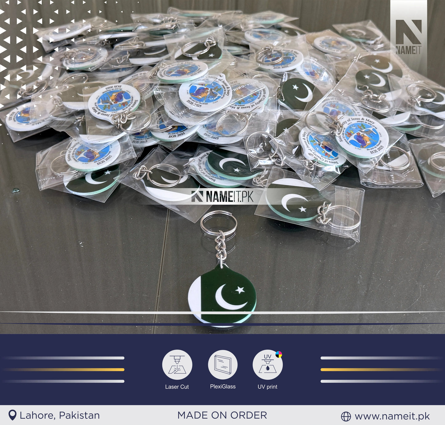Keychain, Colorful Photo Acrylic Keychain | Company logo keyring, business logo keyring, double sided keyring, your logo design, custom design keyring, independence day Keyring, Pakistan Flag, Pakistan Independence Day