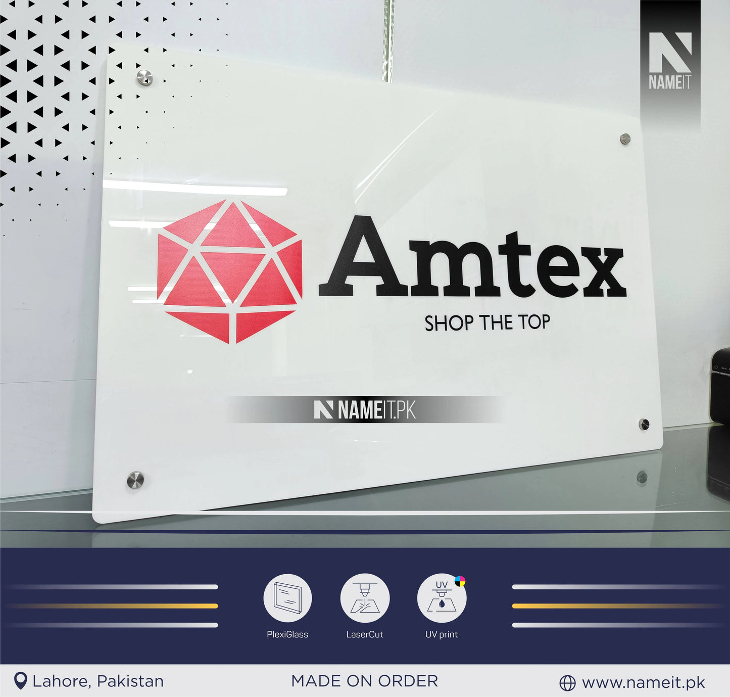 Wall Board, Custom Office Logo Sign – UV Printed Acrylic Wall Board for Office, Reception, or Shop Branding | Laser Cut Business Signage