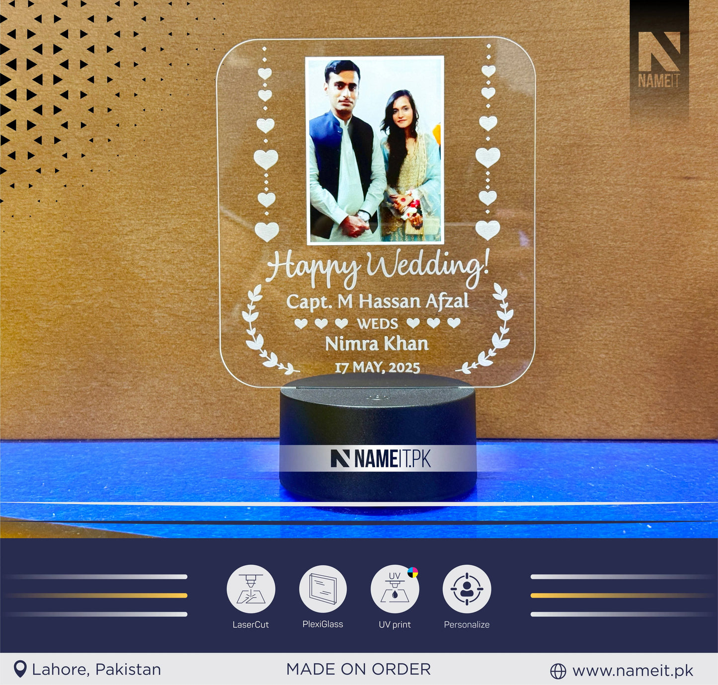 Personalized Lamp Led - Anniversary Gift for Couple - Gift for Him - Acrylic Night Lamp - Gift for Her