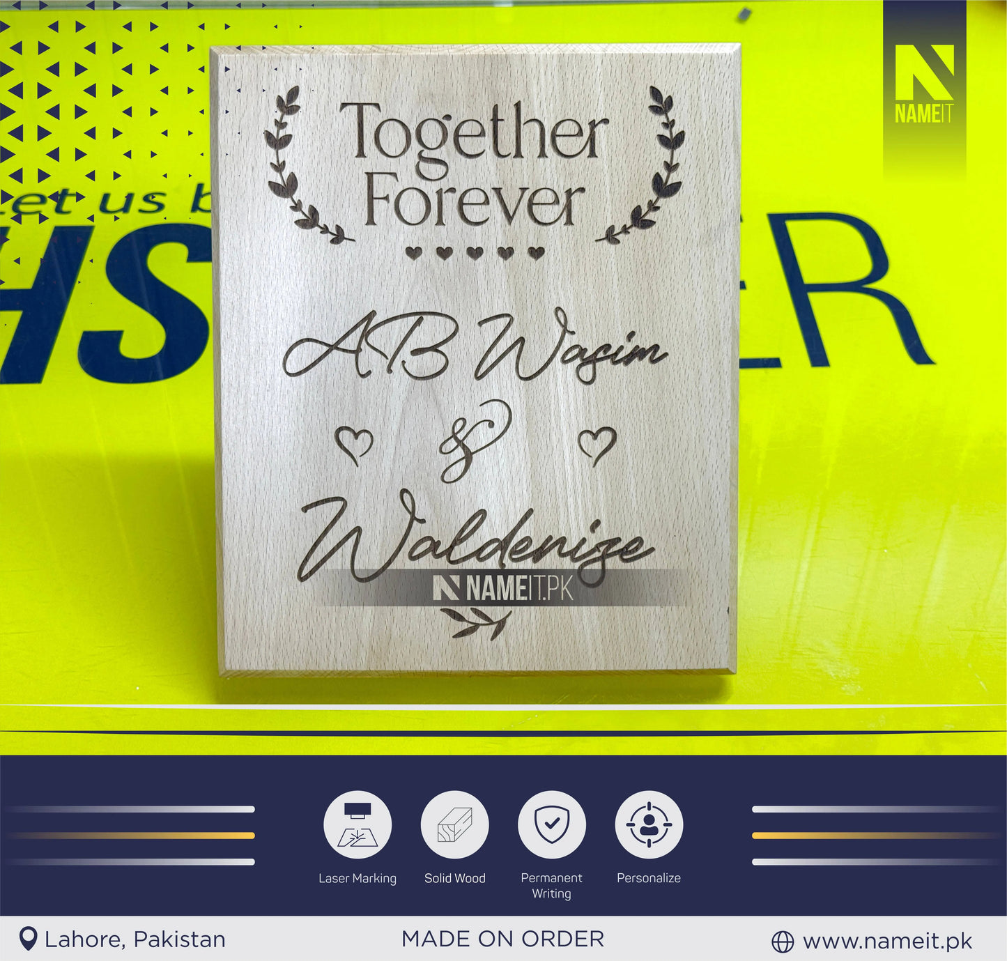 Wood Burn Art Personalized Wedding Gift photo on wood Laser Engraved Wooden Plaque for Anniversary Gift For Couple