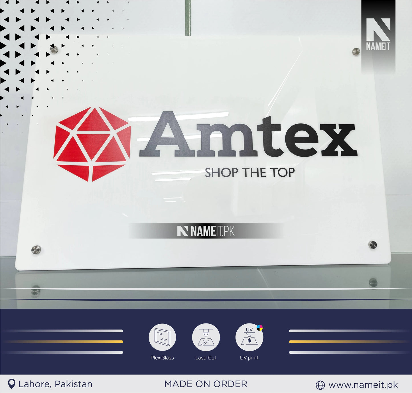 Wall Board, Custom Office Logo Sign – UV Printed Acrylic Wall Board for Office, Reception, or Shop Branding | Laser Cut Business Signage