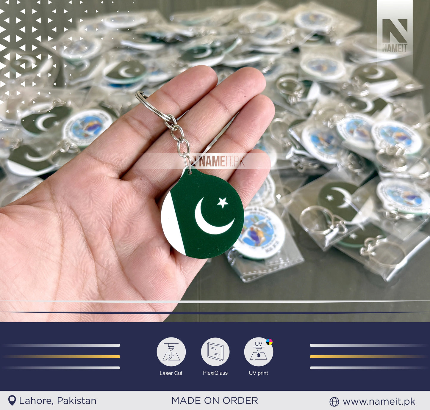 Keychain, Colorful Photo Acrylic Keychain | Company logo keyring, business logo keyring, double sided keyring, your logo design, custom design keyring, independence day Keyring, Pakistan Flag, Pakistan Independence Day