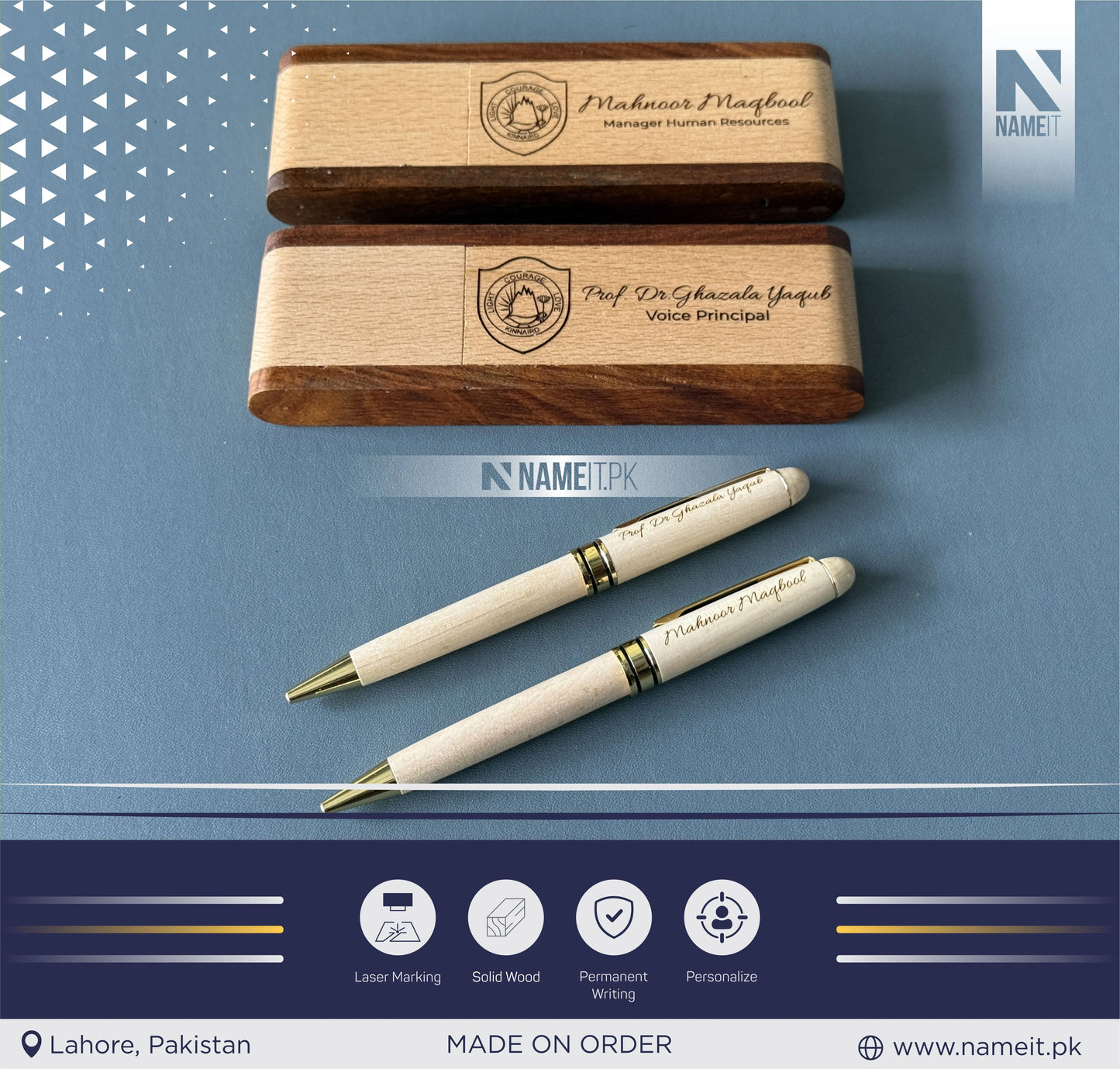 Wooden Pen Case With Pen,Wood Pen Box,Pen Stand,Fold Up Pen Display Holder,Desk Pen Holder,Graduation Gifts,Business Gifts,Back to school Gift
