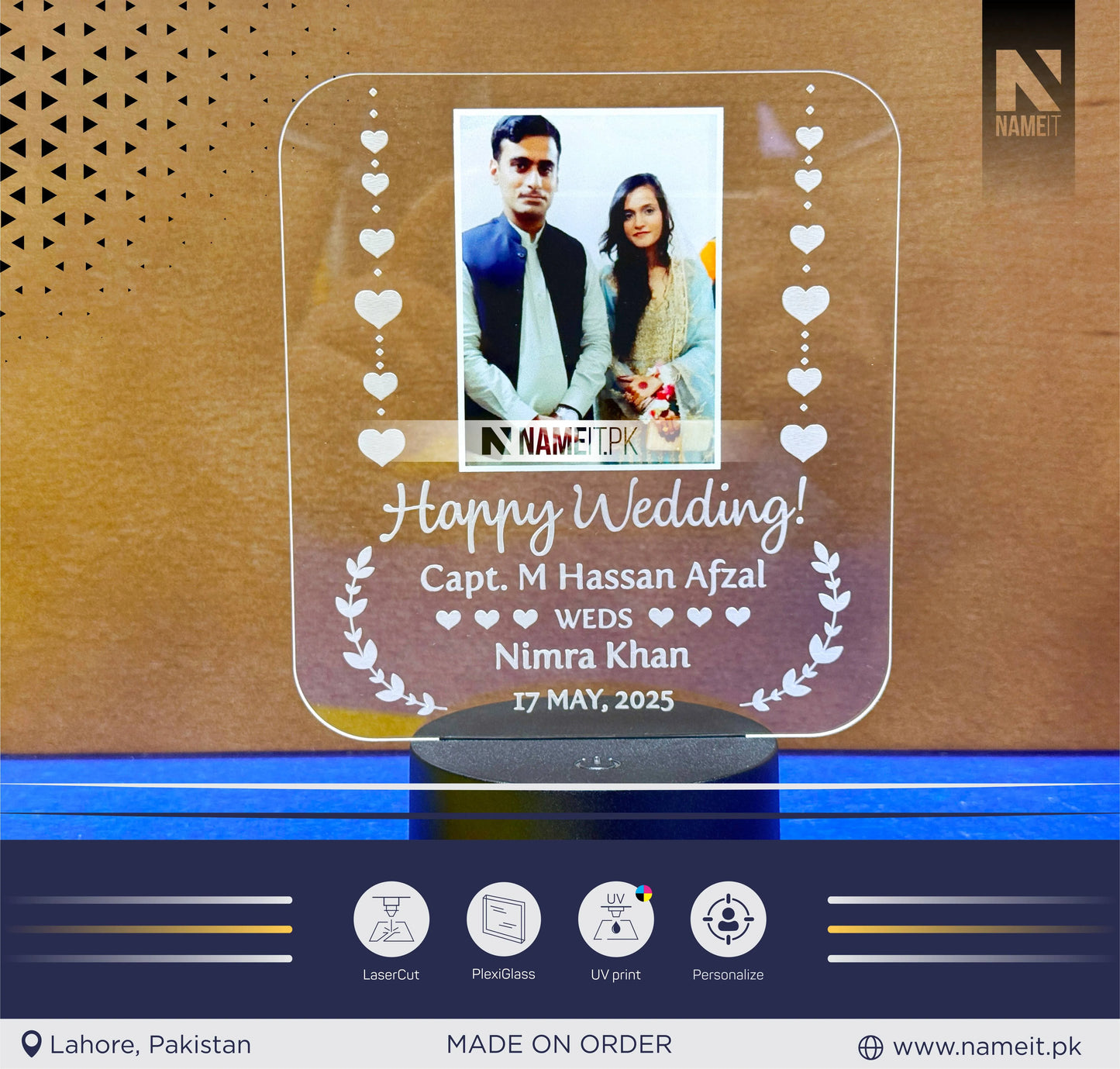 Personalized Lamp Led - Anniversary Gift for Couple - Gift for Him - Acrylic Night Lamp - Gift for Her