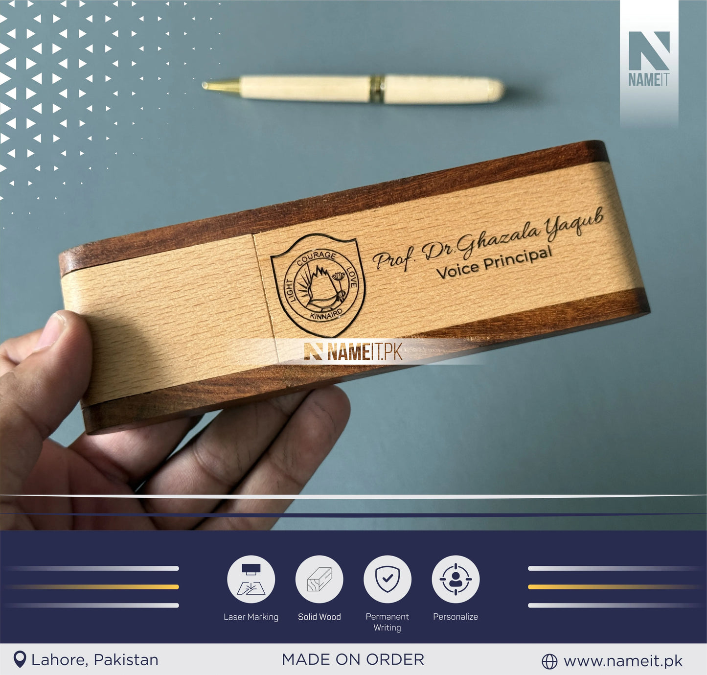 Wooden Pen Case With Pen,Wood Pen Box,Pen Stand,Fold Up Pen Display Holder,Desk Pen Holder,Graduation Gifts,Business Gifts,Back to school Gift
