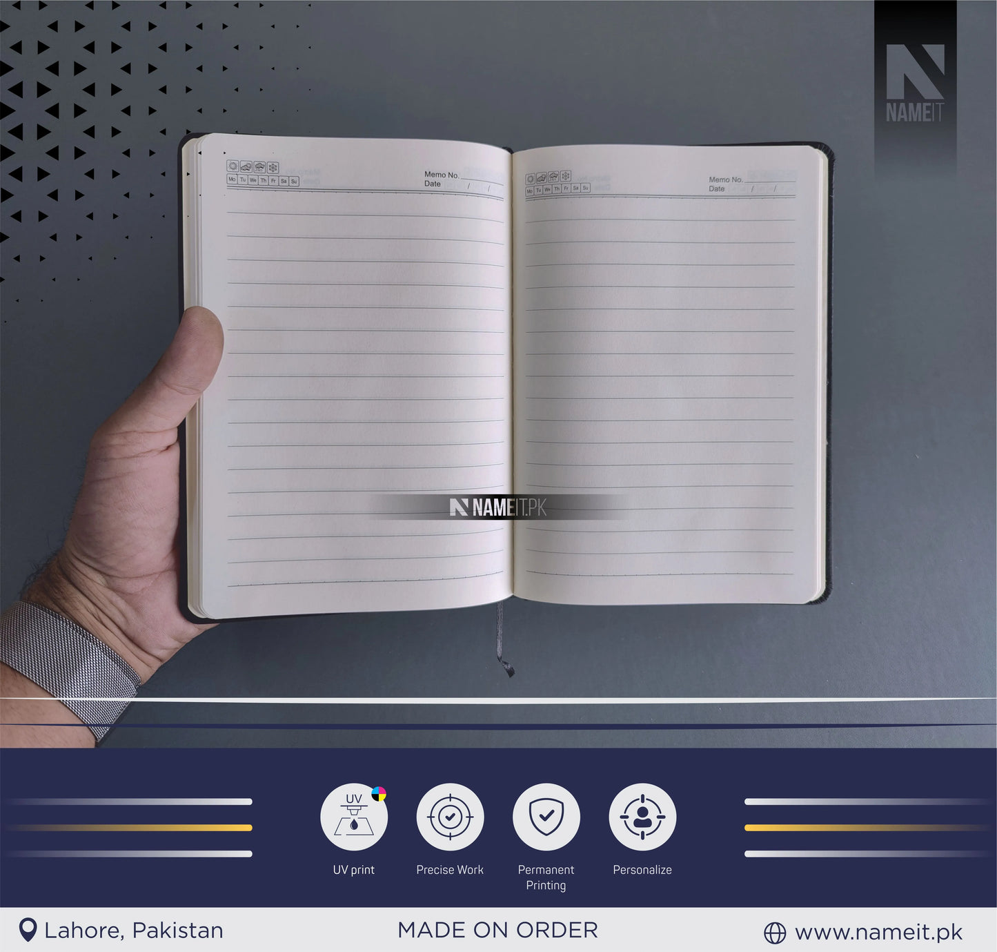 Diary, Custom Diary Printed, Customize Diary For Pakistan Custom - Congratulations Gift - Officer Gift - New Job Gift