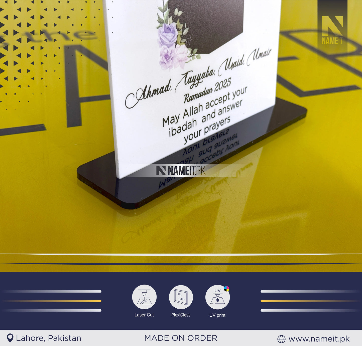 Custom Umrah Mubarak Plaque, Personalized Islamic Room Decoration, Hajj Mubarak, Umrah Kaaba, Ramadan Mubarak, Eid Mubarak Gift