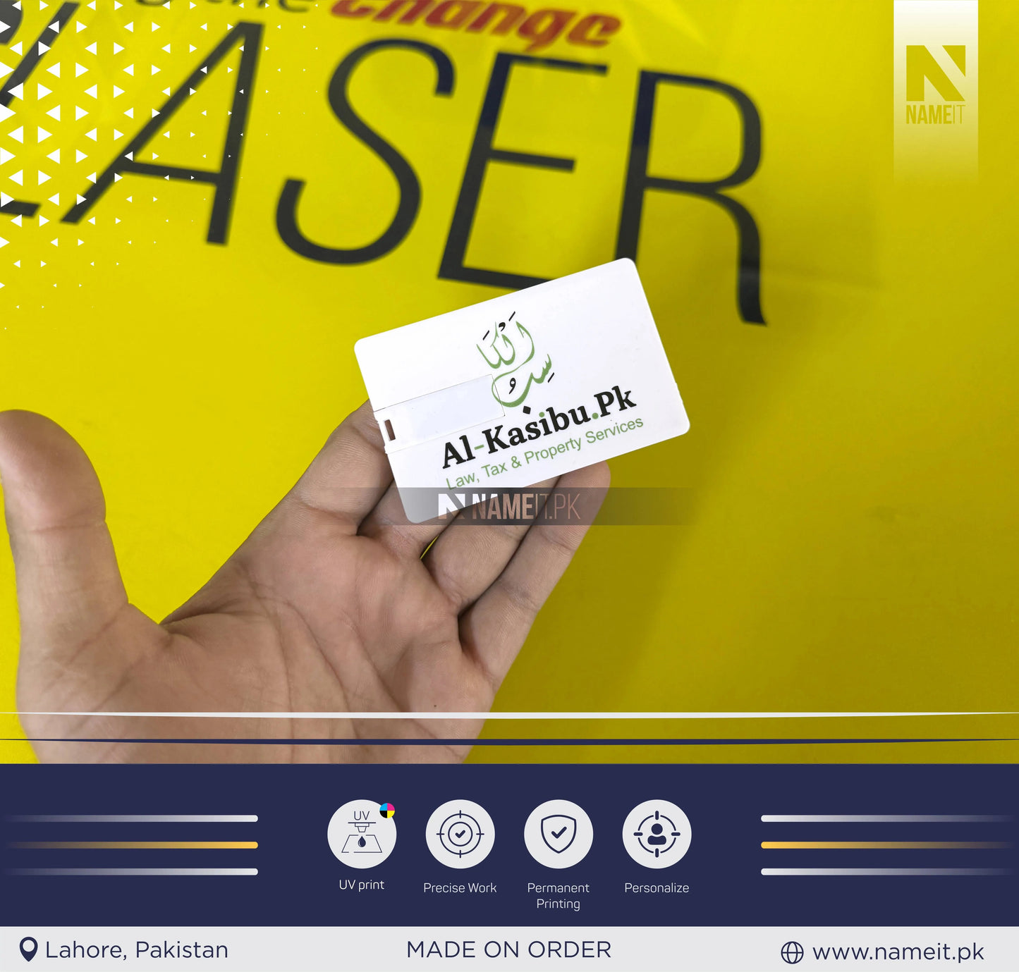 Custom Logo-Printed Credit Card USB 3.0 Memory Stick Personalized Flash Drive For Business, School, College University Gift.... NAMEIT PAKISTAN