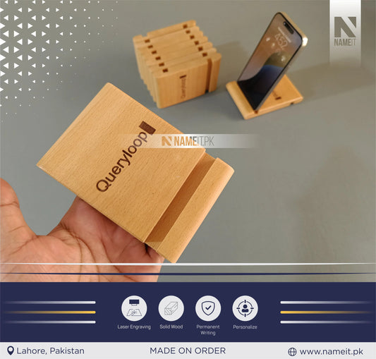 Wood Phone Stand, Wood iPad Stand, Guest Card Holder, Picture Holder, Name Tag Holders, Personalized Phone Stand, Custom Birthday Gift NAMEIT PAKISTAN