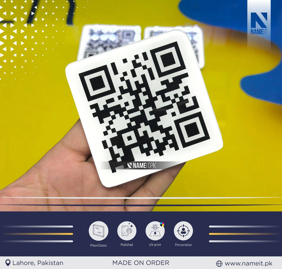 Custom QR Code Acrylic Sign | 2-Layer Premium Acrylic QR Code Sign with Reverse UV Printing | QR Sign for Google Reviews, Instagram, WhatsApp & Digital Payments