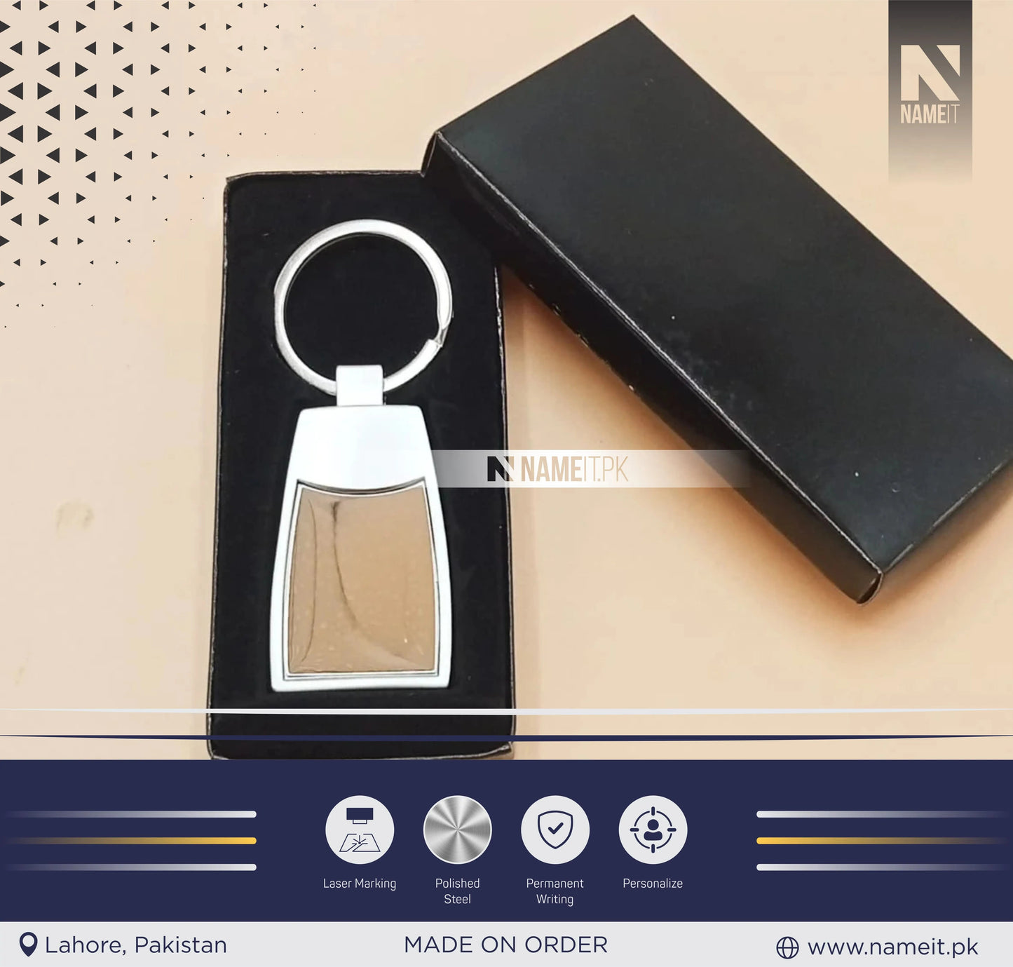 Personalized Metal Keychain, Business Logo, Name, Custom Marketing Business Merchandise, NAMEIT PAKISTAN