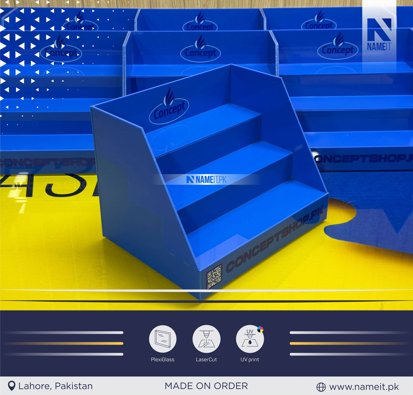 Organizer Display Stand - Custom Acrylic Uv Printed Product Organizer, Product Display Stand