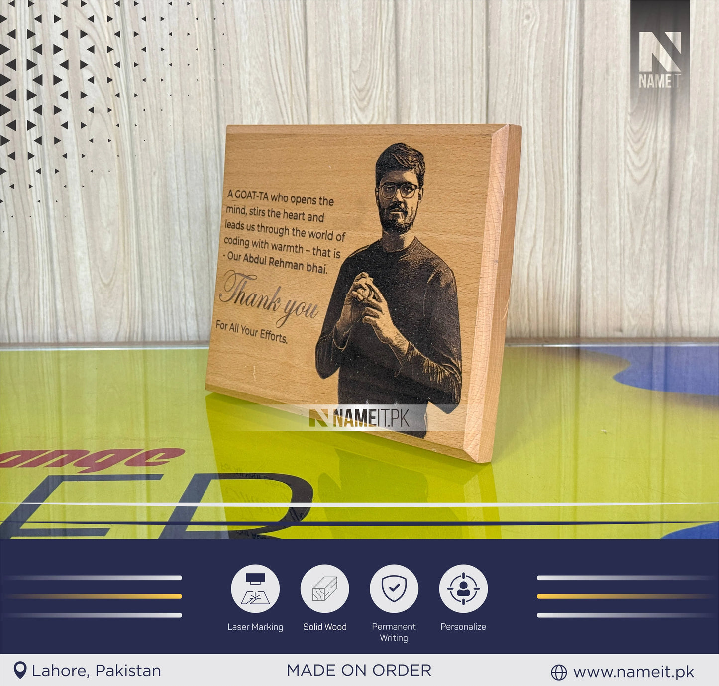 Personalised Pure Wooden Photo Frame, Engraved Text Date Names, Wedding Picture Frame, Couples Housewarming, Anniversary, Valentine’s Day