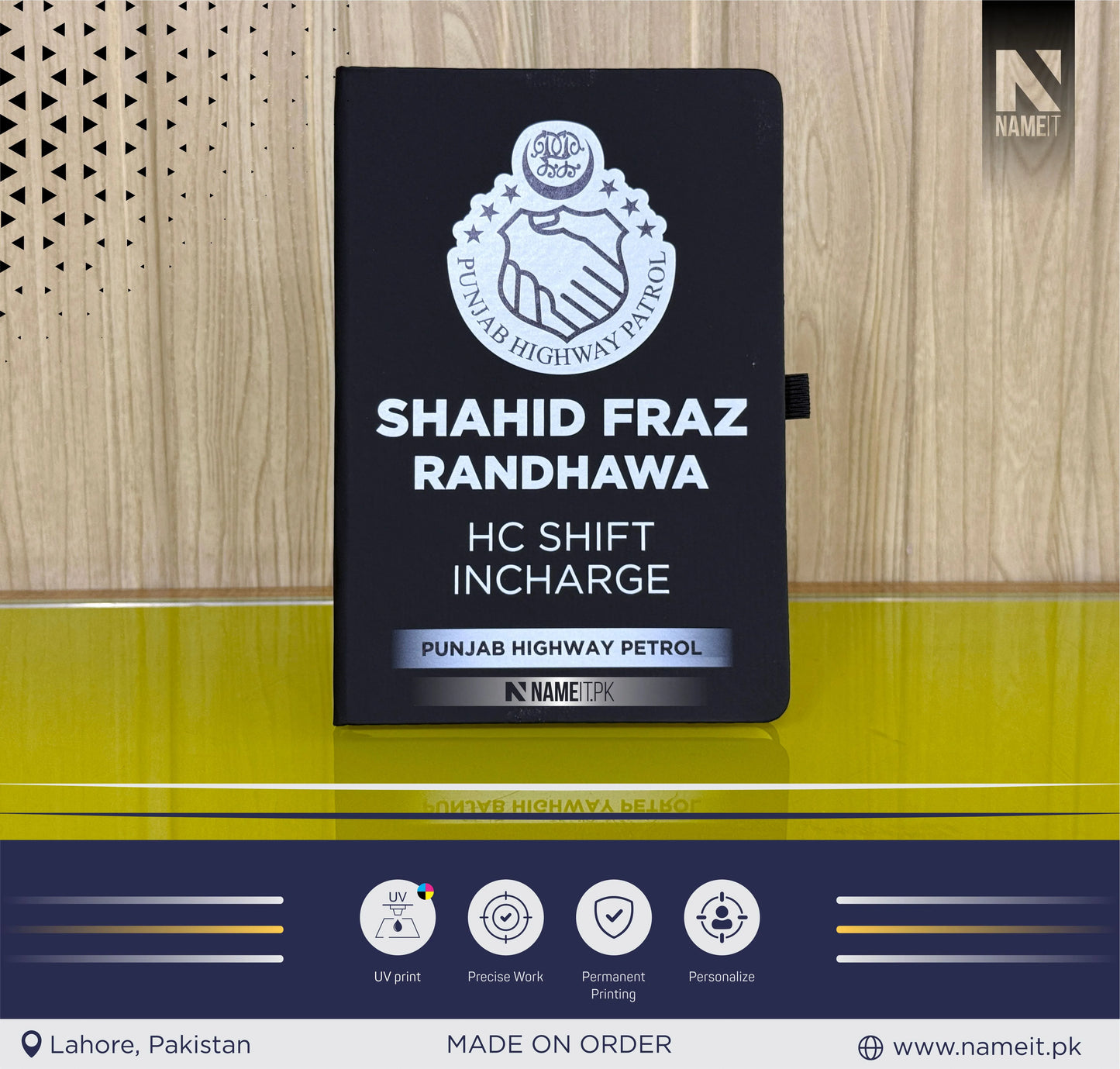 Diary, Police Diary Printed, Customize Diary For Punjab Highway Petrol - Congratulations Police Gift - Punjab Highway Police Gift- New Police Officer Gift - New Job Gift - Police