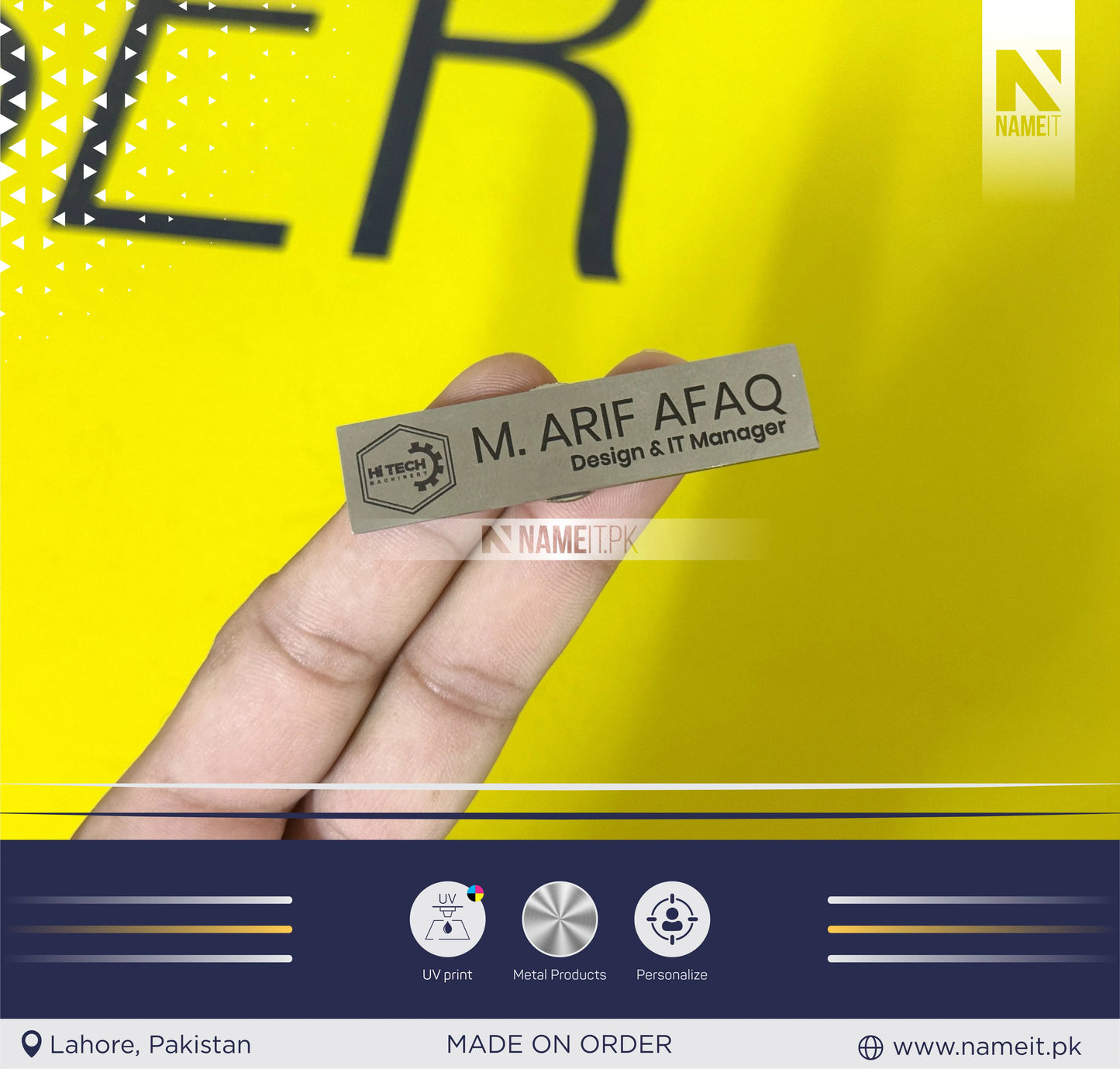 Name Tag Badge with Magnet Attachment | Personalized Wearable Magnetic Name Tags | Customized Identification Uv Printed Employee Name Tag