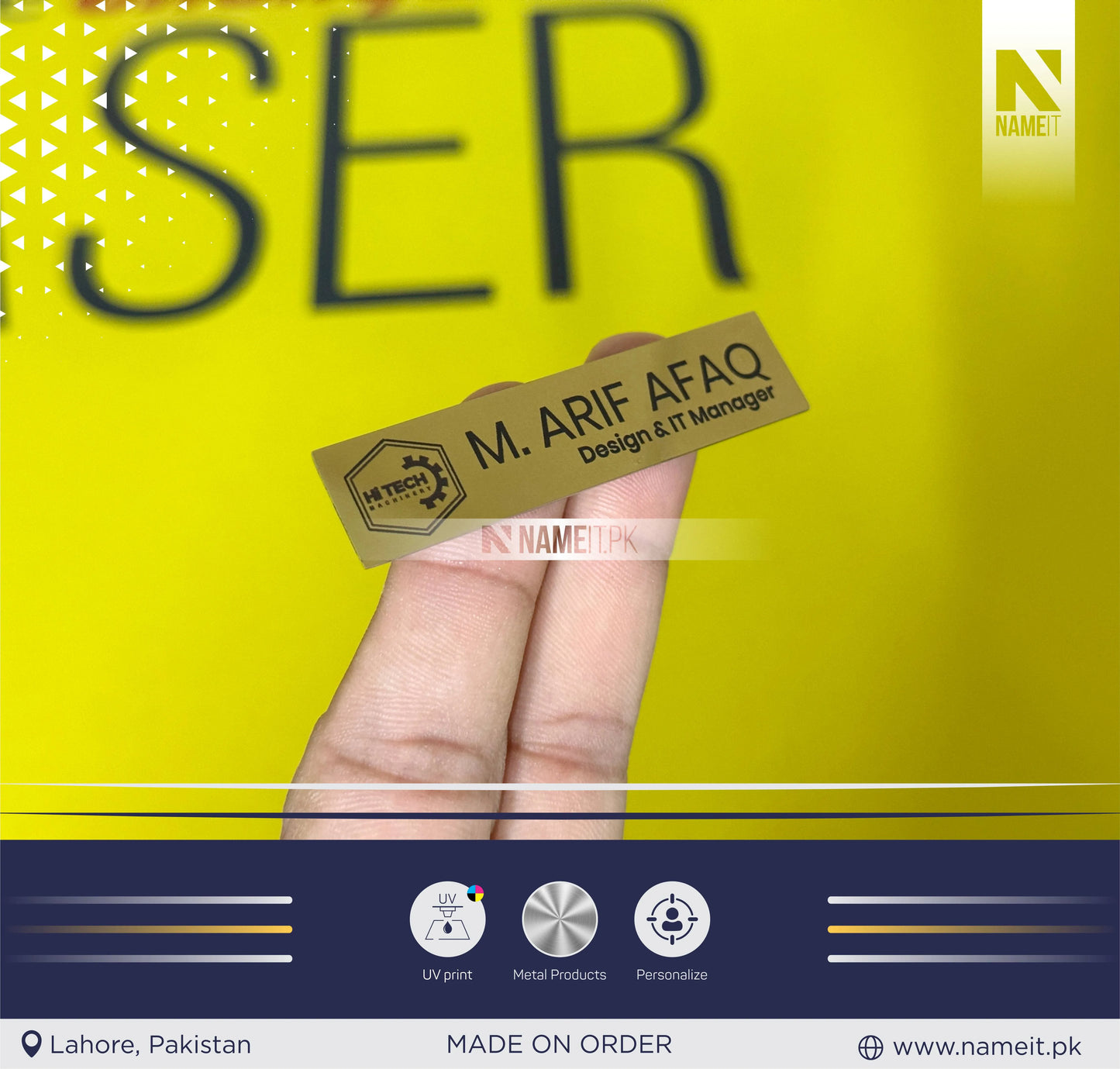 Name Tag Badge with Magnet Attachment | Personalized Wearable Magnetic Name Tags | Customized Identification Uv Printed Employee Name Tag