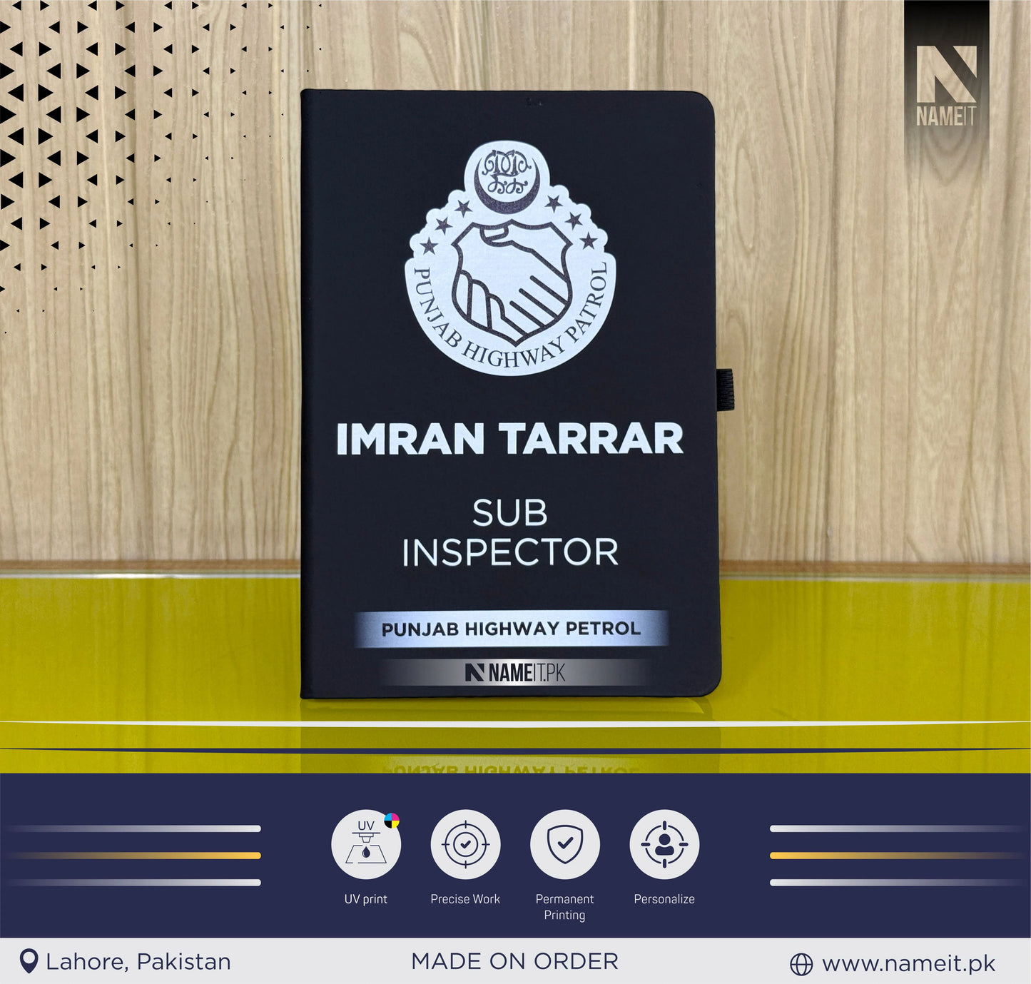 Diary, Police Diary Printed, Customize Diary For Punjab Highway Petrol - Congratulations Police Gift - Punjab Highway Police Gift- New Police Officer Gift - New Job Gift - Police