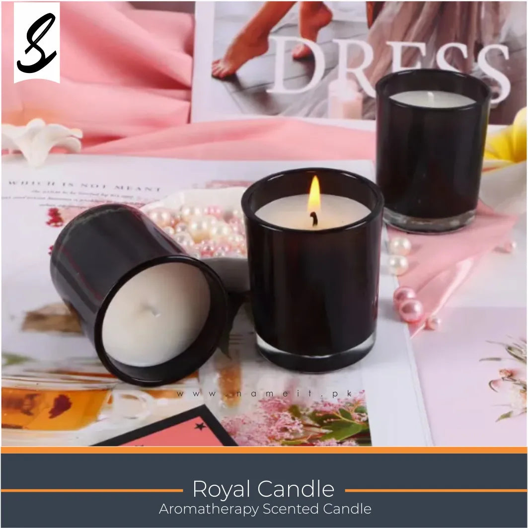Candles , Soy Candle - Black Jar Scented Aromatherphy Candle
