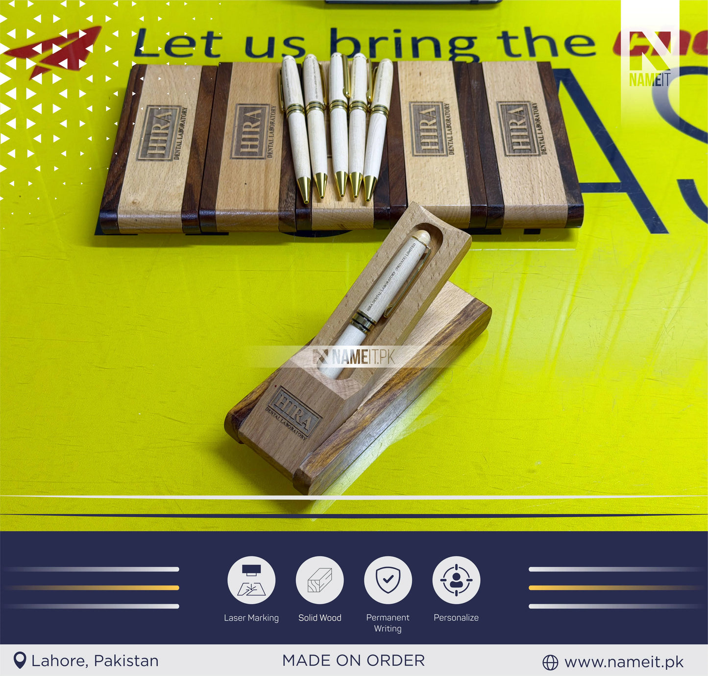 Wooden Pen Case With Pen,Wood Pen Box,Pen Stand,Fold Up Pen Display Holder,Desk Pen Holder,Graduation Gifts,Business Gifts,Back to school Gift