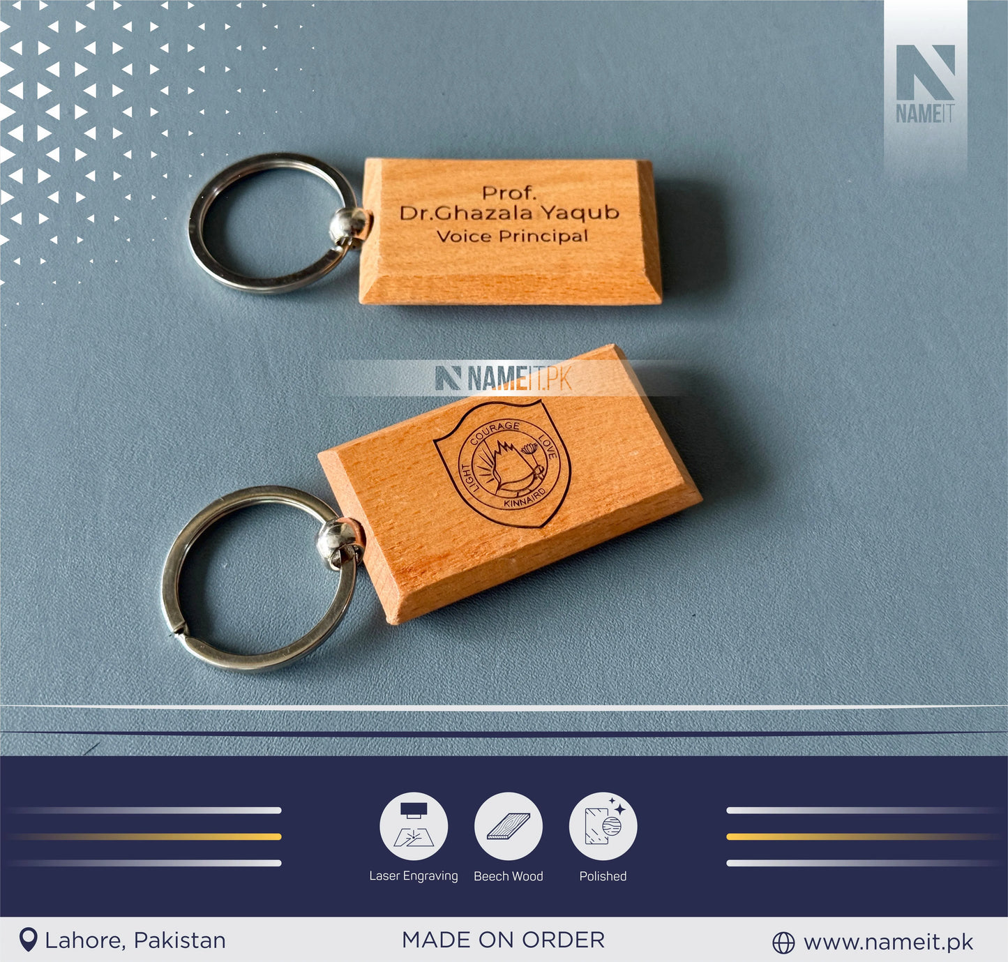 Keychain, Wooden Keychain – Custom Wooden Key for Shed, Garage, Hotel or Air bnb, Unique Gift with Engraved Charm