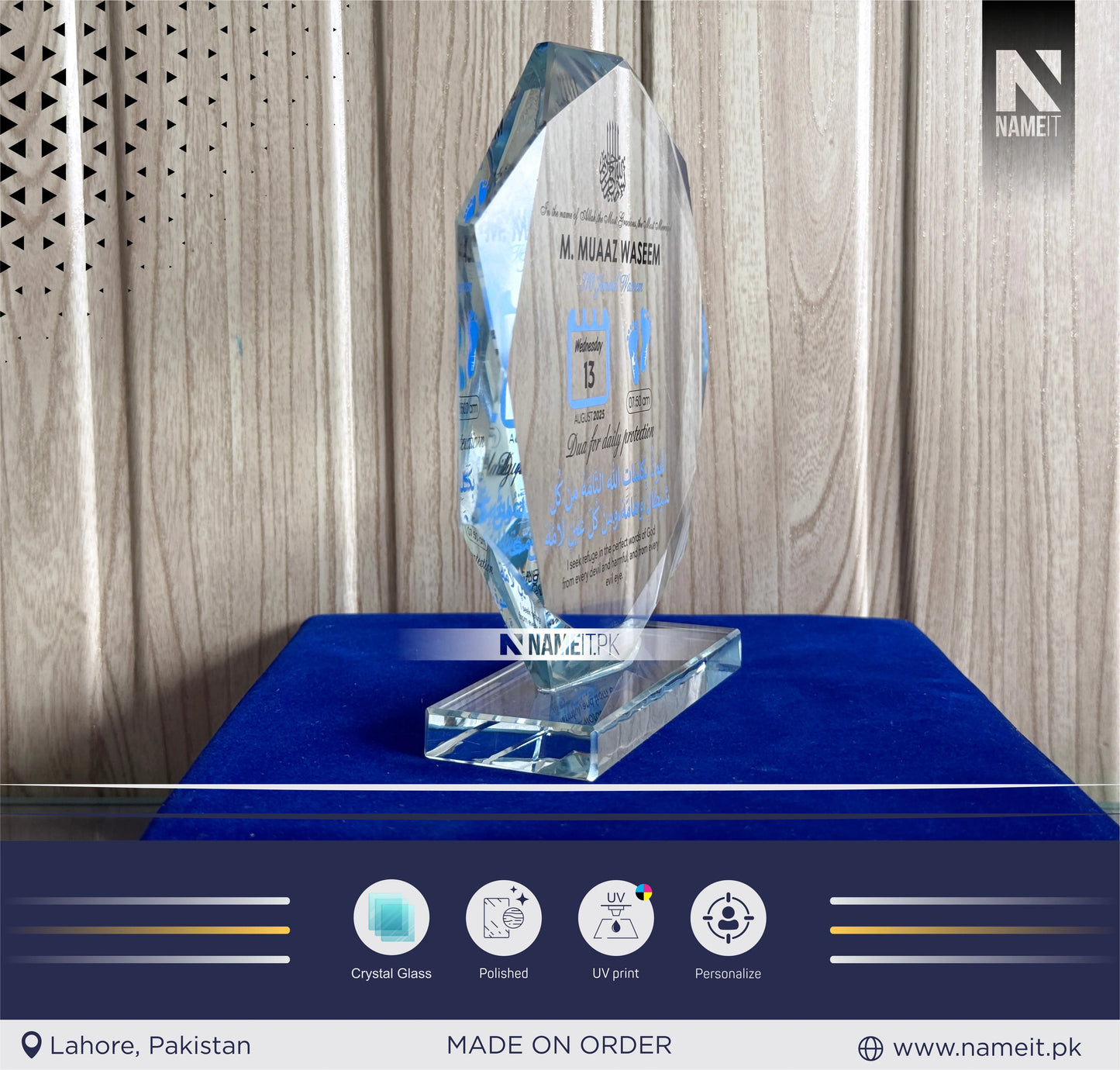 Shield, Corporate Personalized Crystal Award for Retirement Appreciation ,Gift Plaque, Graduation Plaque, Crystal Award, Printed Trophy,Award, Company Gifts