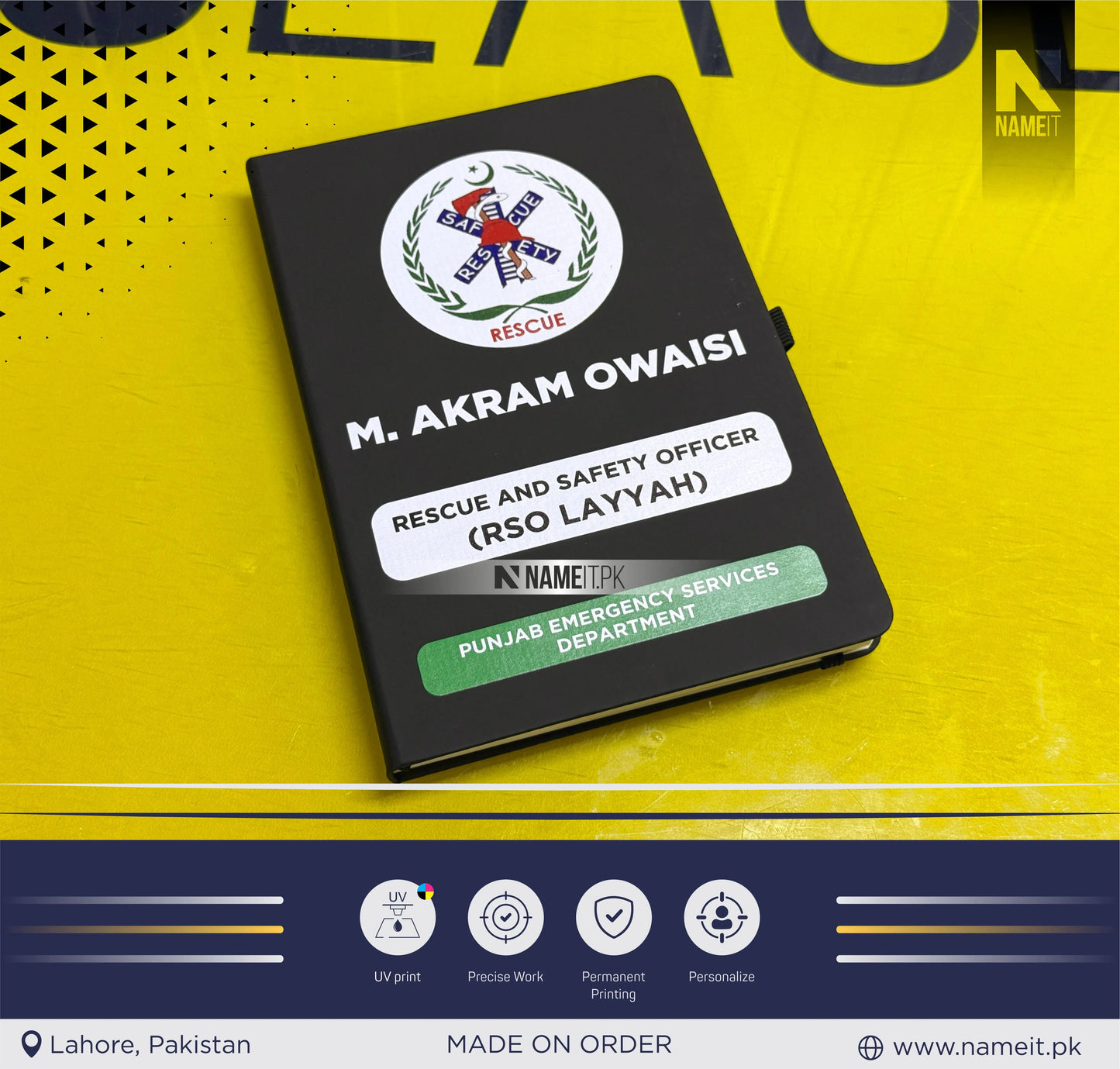 Diary, Custom Diary Printed, Customize Diary For Punjab Emergency Services Department Government of the Punjab - Congratulations Gift - Government Officer Gift - Officer Gift - New Job Gift