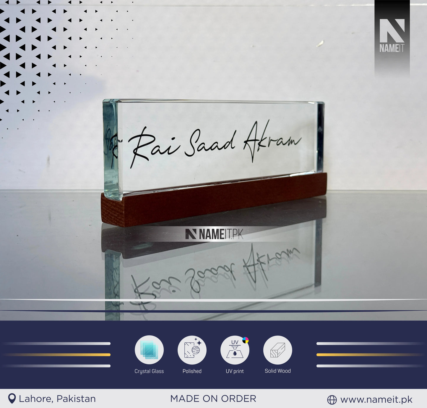 Custom Crystal Glass Name Plate for Desk, Teacher Desk Name Plate Cute Office Decorations for Women Personalized Name Plate Appreciation Gifts for Coworkers Teachers.