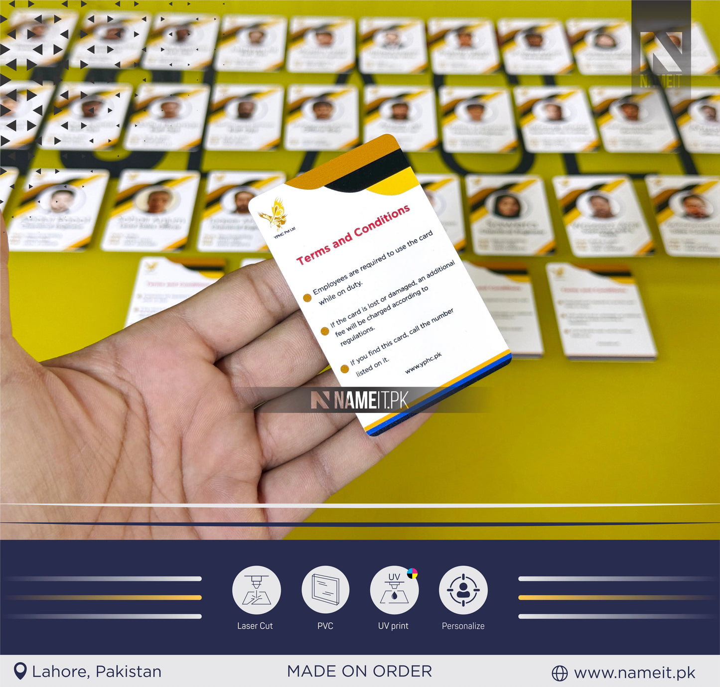 Employee Card, PVC ID Card – Personalized Employee Badge, Teacher ID, Membership & Access Card | Durable Plastic Design