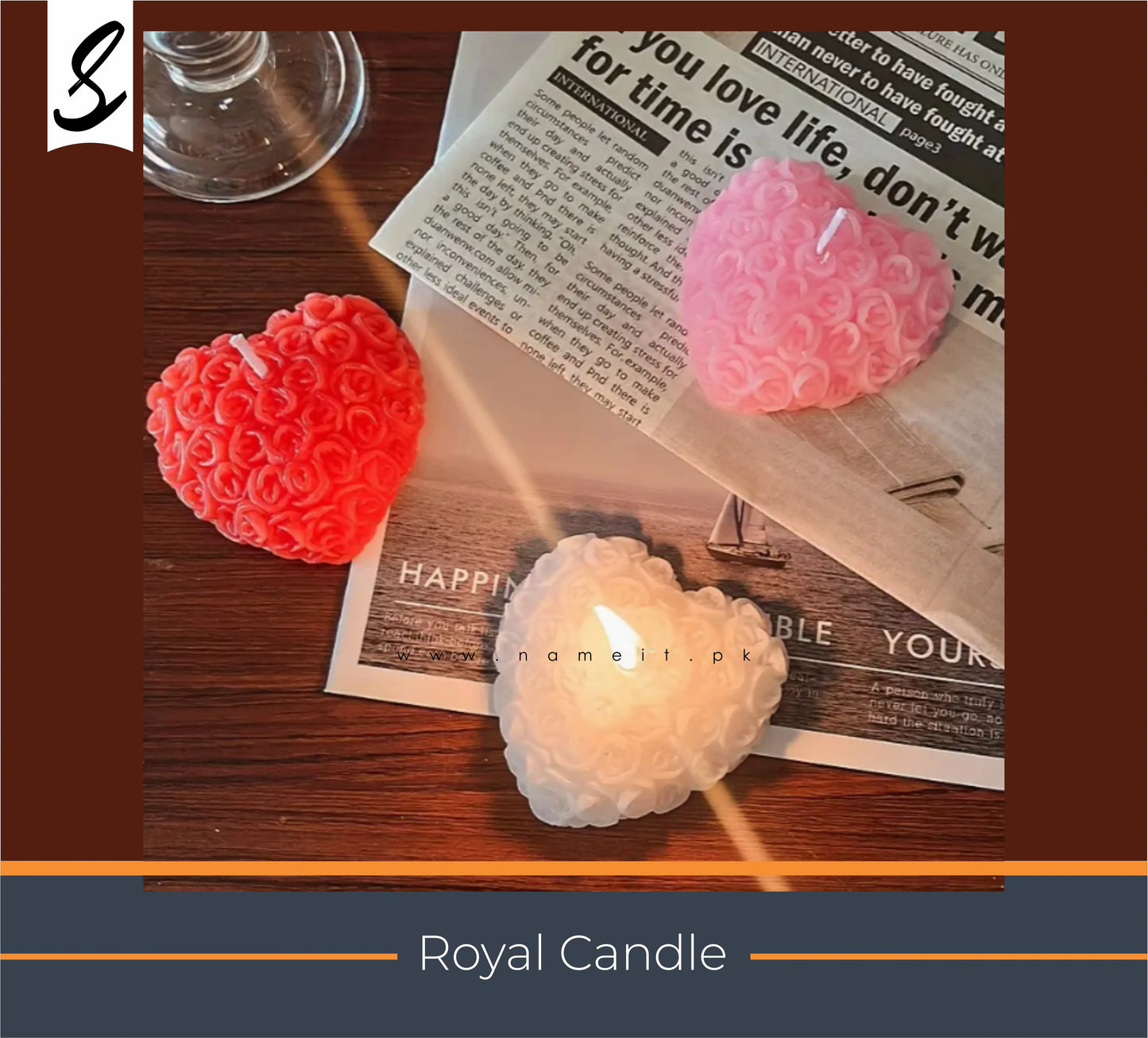 Floral Heart-Shaped Candle – Romantic Wedding Gift & Elegant Home Décor Accent