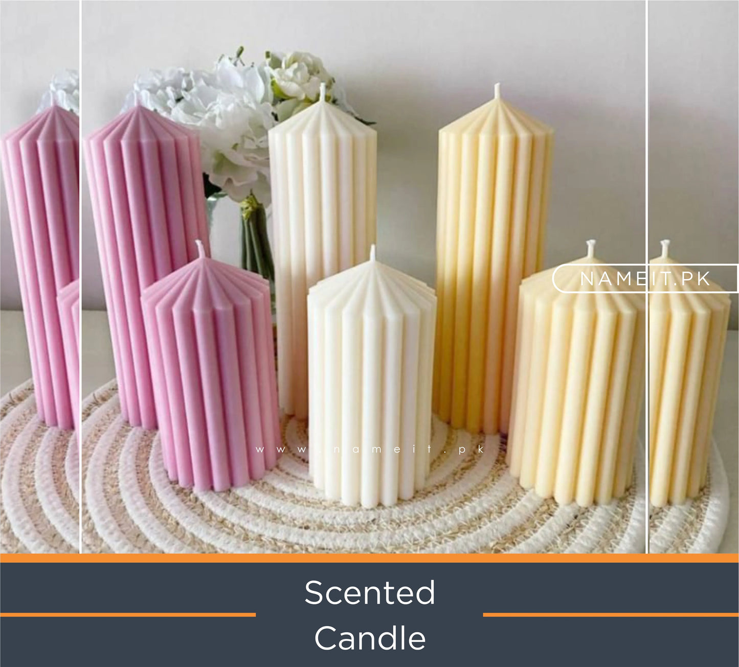 Candles,Pierre Pillar, Dinner Candles in Scent