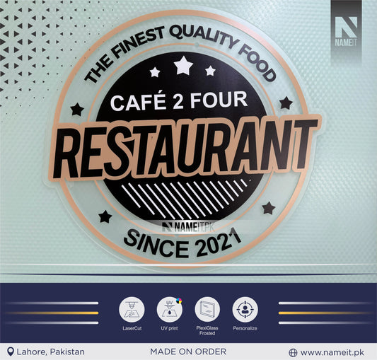 UV Printed Frosted Acrylic Sign – Personalized Business or Salon Logo Display