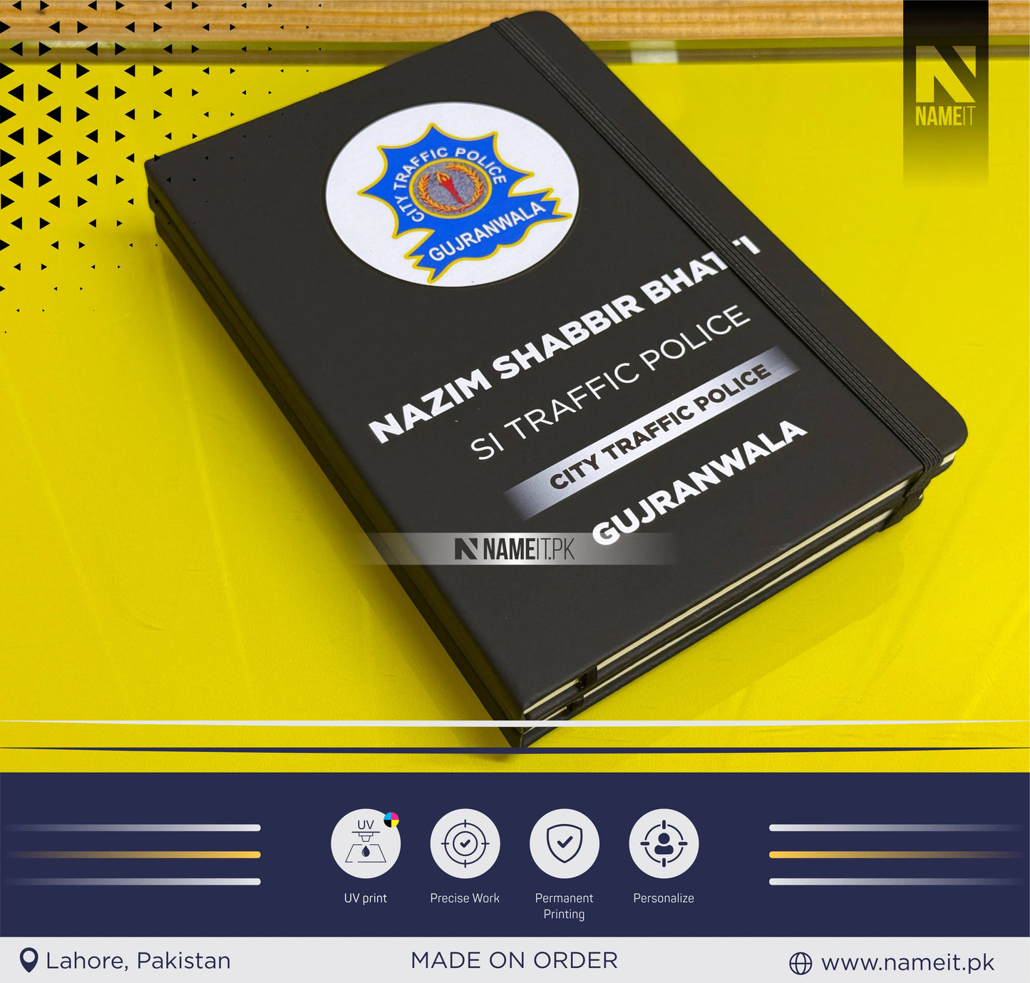 Diary, Custom Diary Printed, Customize Diary For City Traffic Police Gujranwala - Congratulations Gift - Appreciation Gift - New Officer Gift - New Job Gift