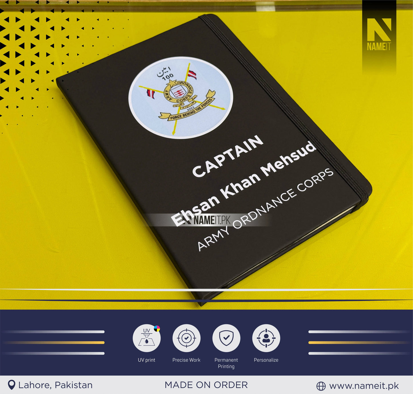 Diary, Custom Diary Printed, Customize Diary For Army Persons - Congratulations Gift - Appreciation Gift - Captain Gift- New Officer Gift - New Job Gift - Pak Army