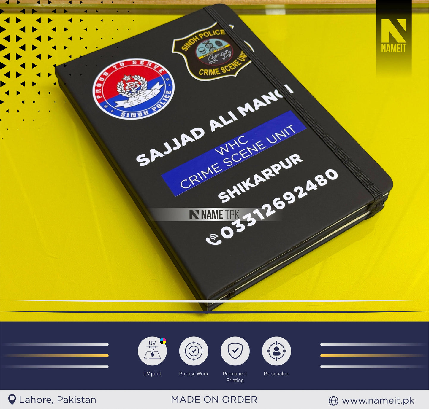 Diary, Police Diary Printed, Customize Diary For Sindh Police - Congratulations Police Gift - Sindh Police Gift- New Police Officer Gift - New Job Gift - Police