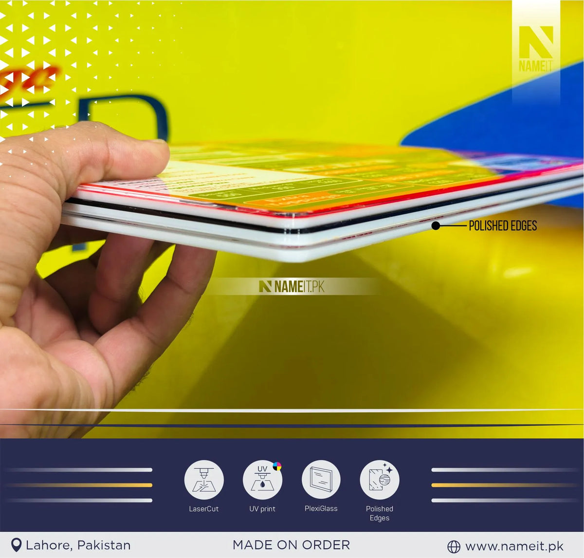 Resturant Menu, Ultra-Clear Acrylic Pizza & Fast Food Table Menu Board – High-Gloss Waterproof Plexiglass Display with HD Inside-Print Technology