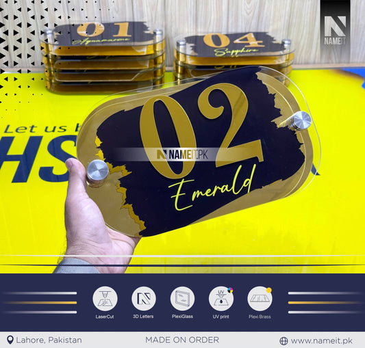 Name Plate, Modern House Sign/Door Number or Property Street Address Name Plate, for Home Office Hotel