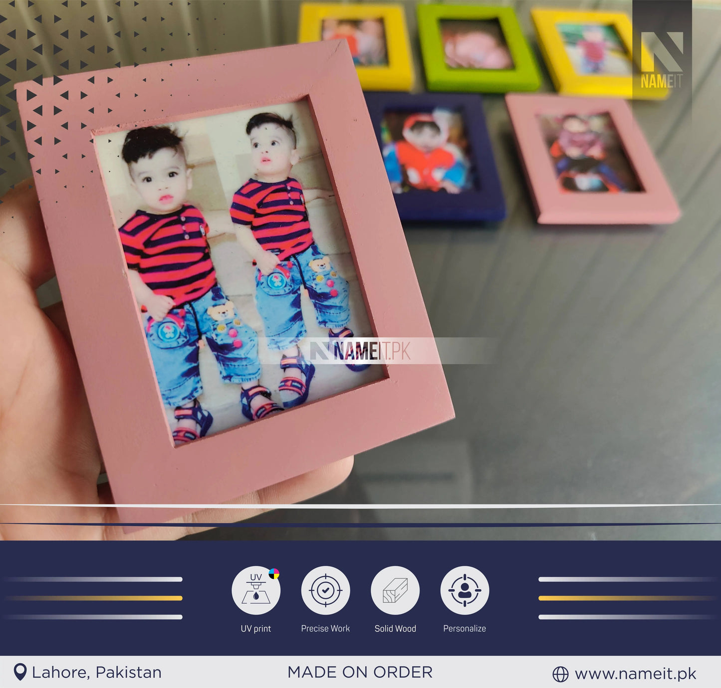 Custom 6 Pcs Multi Photo Frames Wall Hang Picture Frames Set Collage Black NAMEIT PAKISTAN