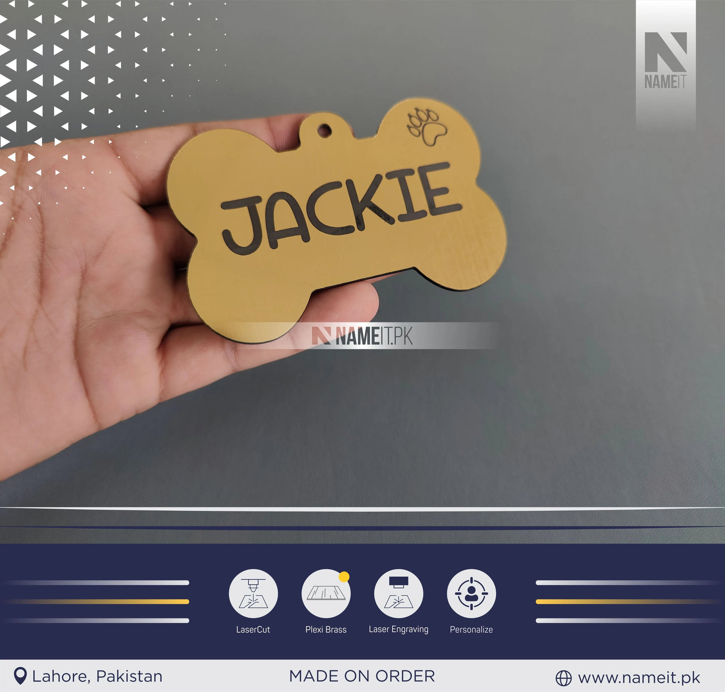 Pets Tag Personalized, Bone Shape Tag, Pet Tags for Collars, Engraved Tag, Name Tag, Customized Pet Tag, Kitty Tag NAMEIT PAKISTAN