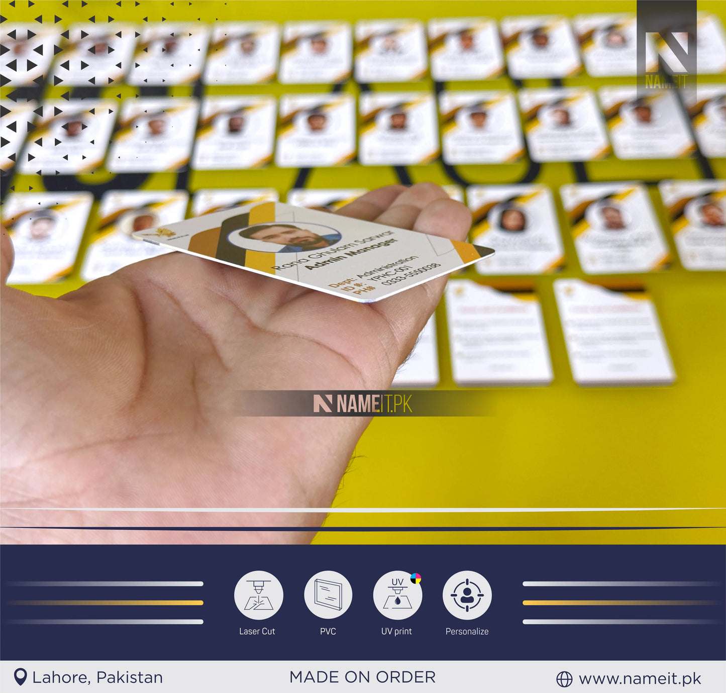 Employee Card, PVC ID Card – Personalized Employee Badge, Teacher ID, Membership & Access Card | Durable Plastic Design