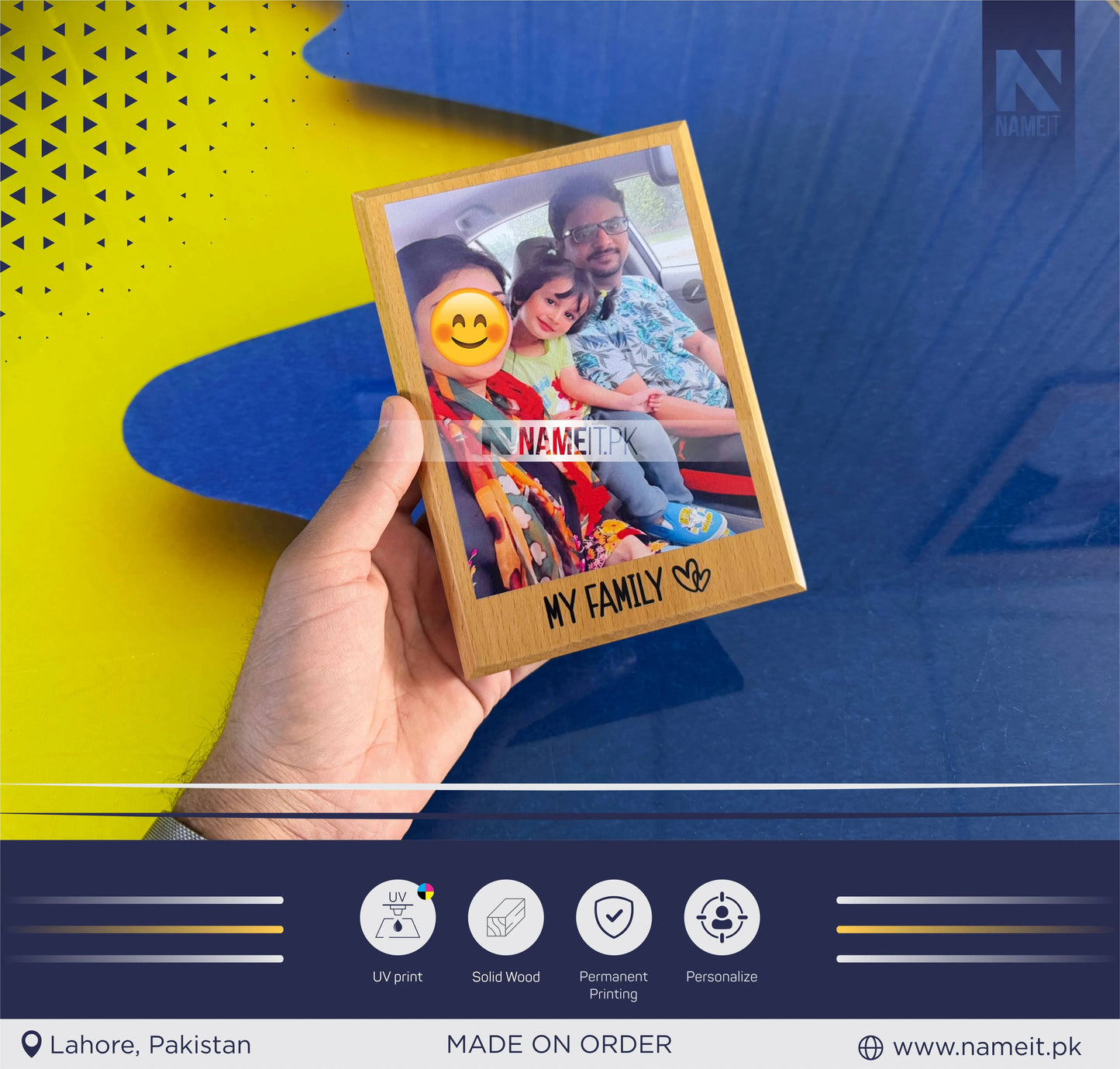 Custom UV Print Wooden Photo Frame, Personalised Wooden Picture Display Frame Stand, Anniversary, Birthday, Grandmother, Mother's Day Gift NAMEIT PAKISTAN