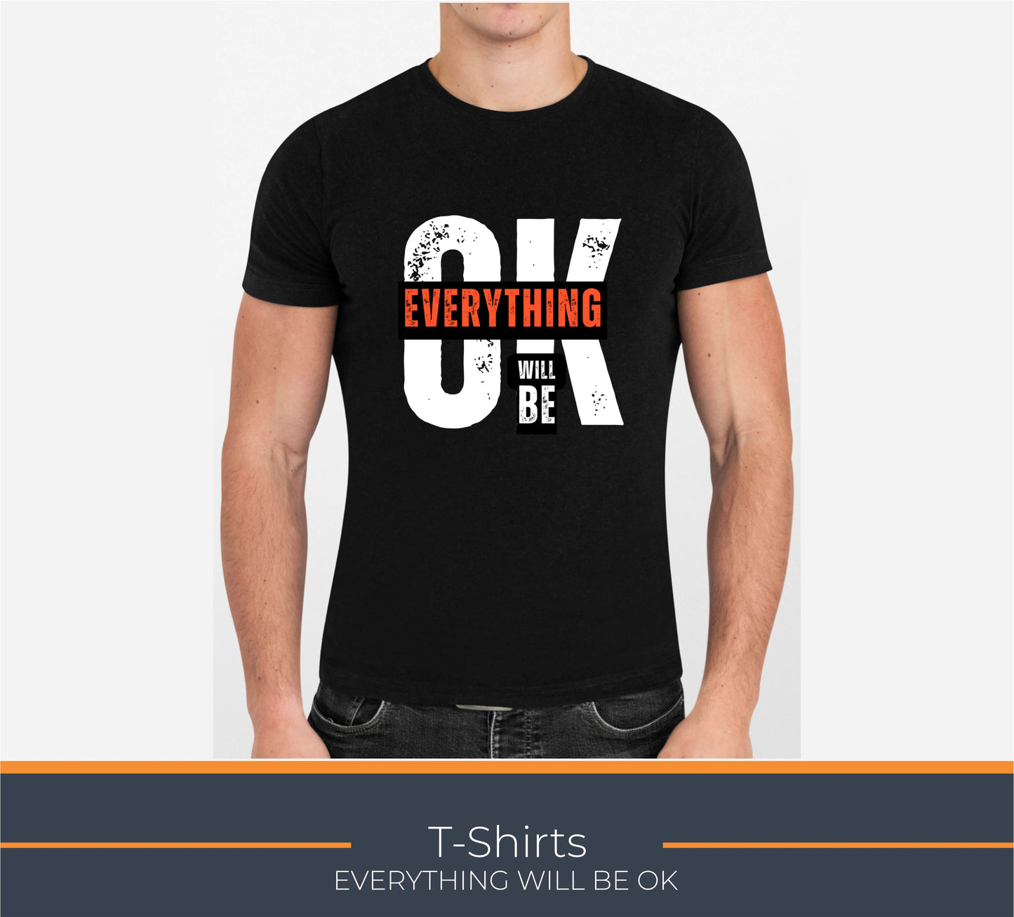 TShirt, EVERYTHING WILL BE OK,Elegant Custom Polo T-Shirts - Vibrant Color Logos for Corporate, Sports Teams, Golf Events, Personalized Logo for Stylish Casual Wear