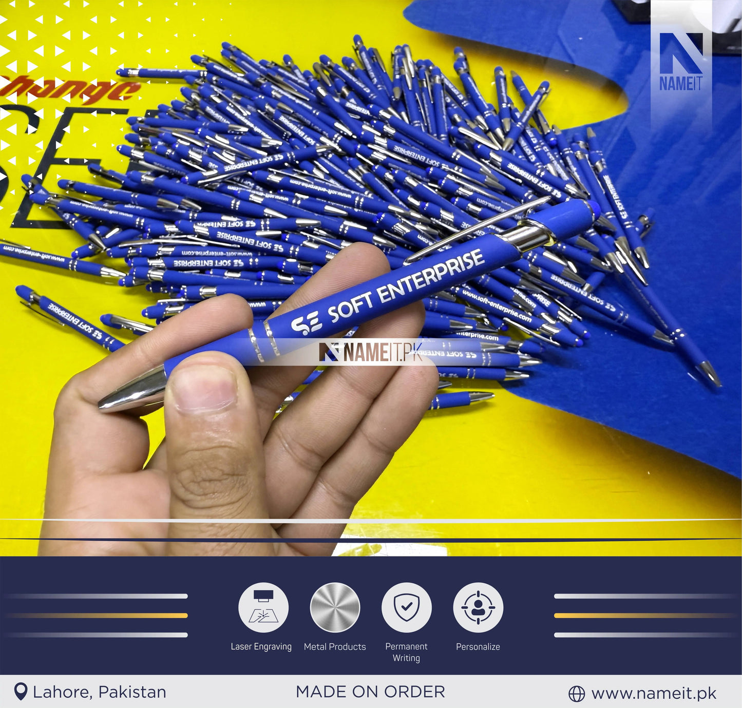 Custom Stylus Metal ballpoint pens with engraving / desired text / company logo / name / advertising item NAMEIT PAKISTAN