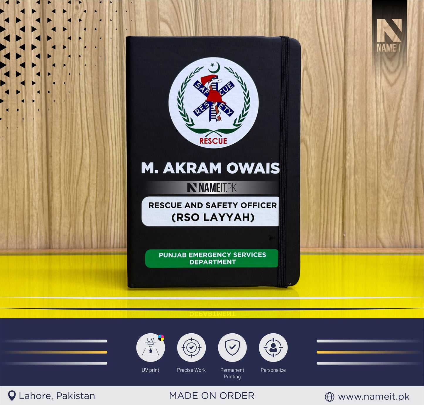 Diary, Custom Diary Printed, Customize Diary For Punjab Emergency Services Department Government of the Punjab - Congratulations Gift - Government Officer Gift - Officer Gift - New Job Gift