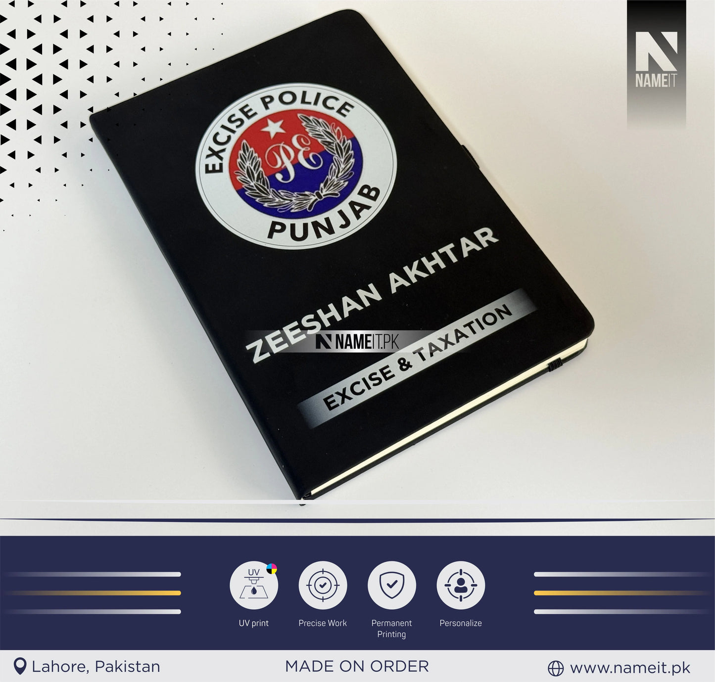 Diary, Custom Diary Printed, Customize Diary For Punjab Excise and Taxation- Congratulations Gift - Government Officer Gift - Officer Gift - New Job Gift 